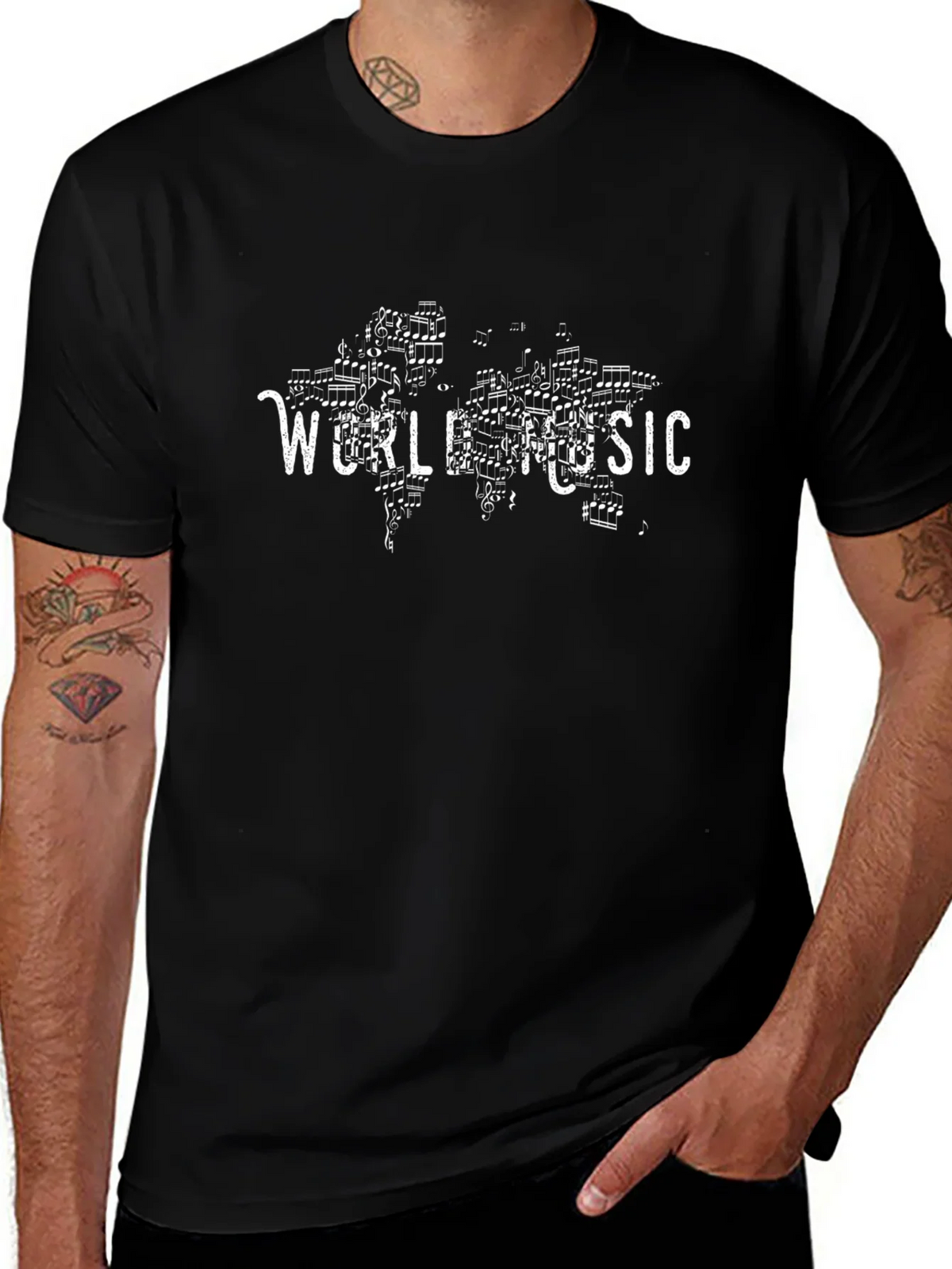 World Music Graphic Print Black T-Shirt product image 1