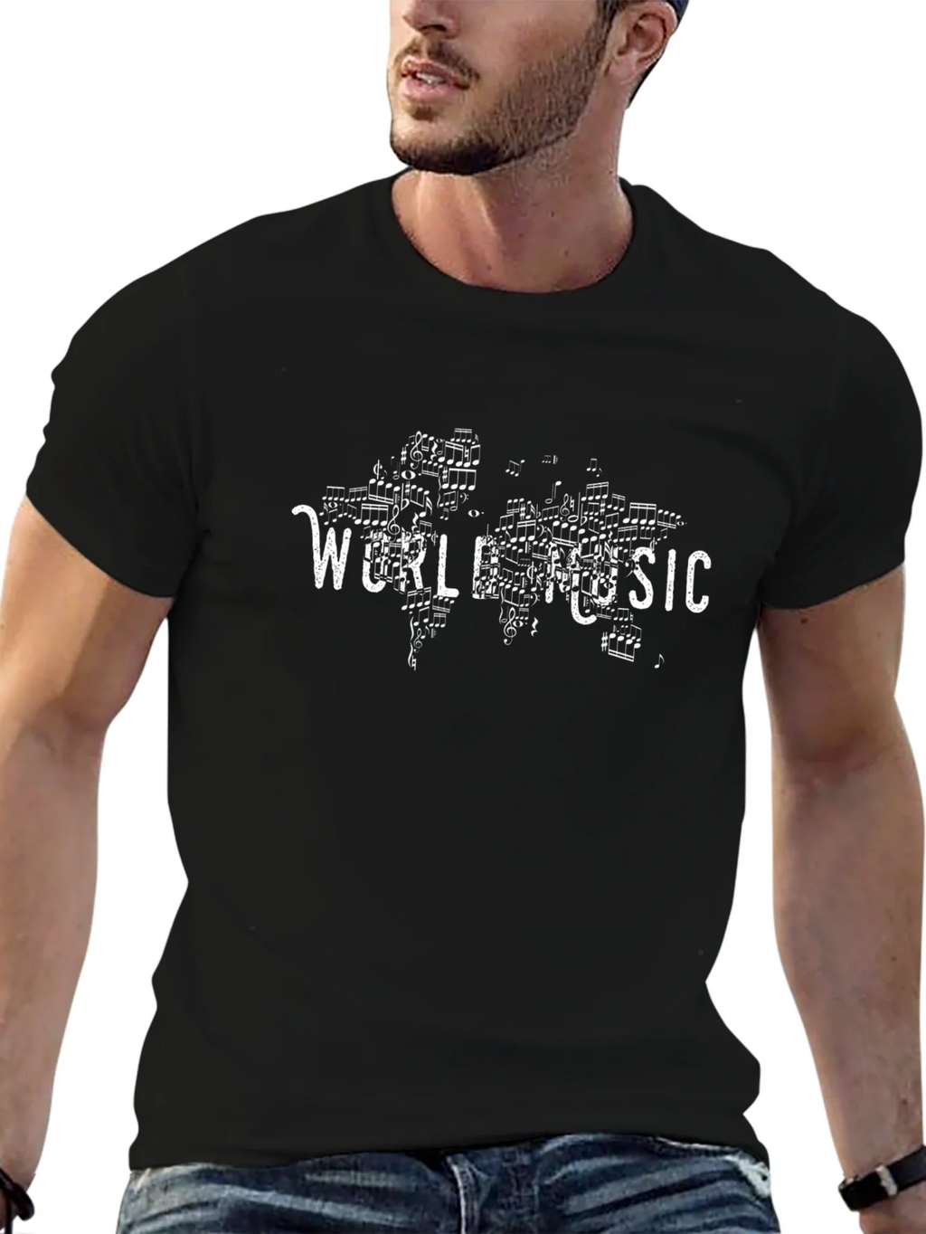 World Music Graphic Print Black T-Shirt product image 9