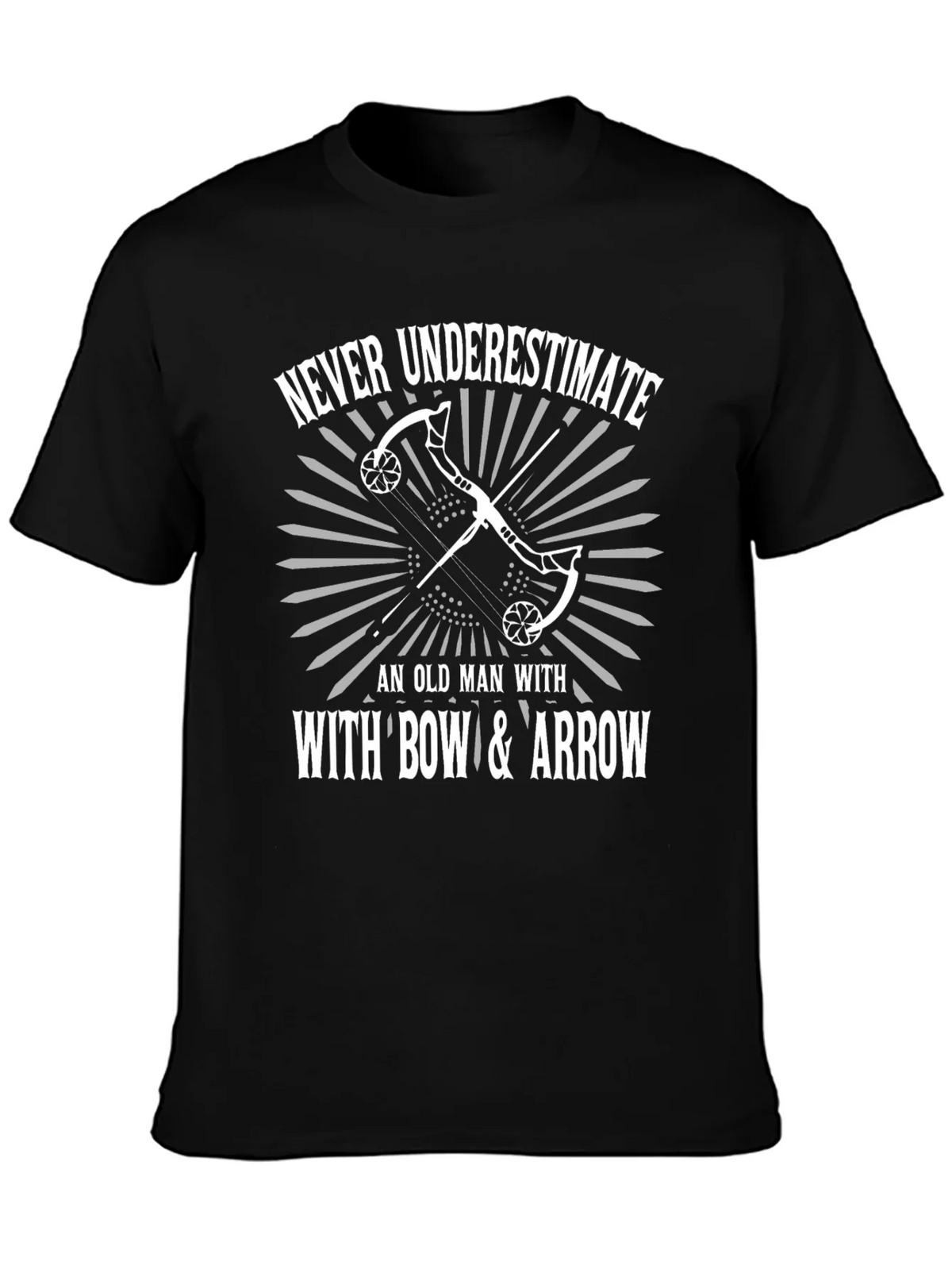 Never Underestimate Bow & Arrow Black T-Shirt product image 6