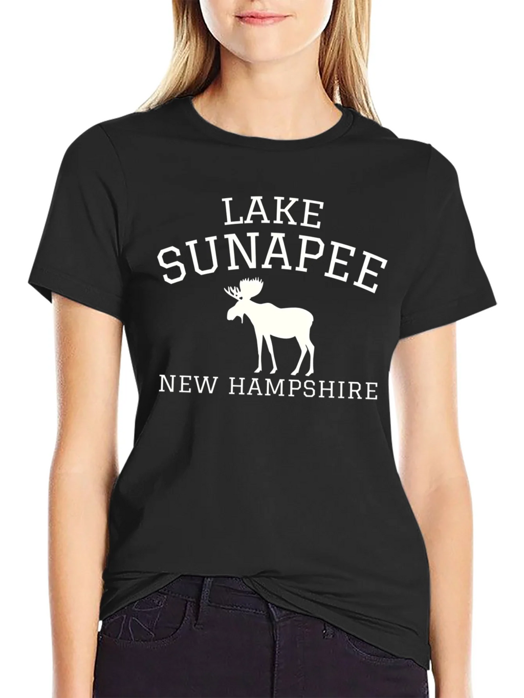 Lake Sunapee New Hampshire Black Graphic Tee product image 5