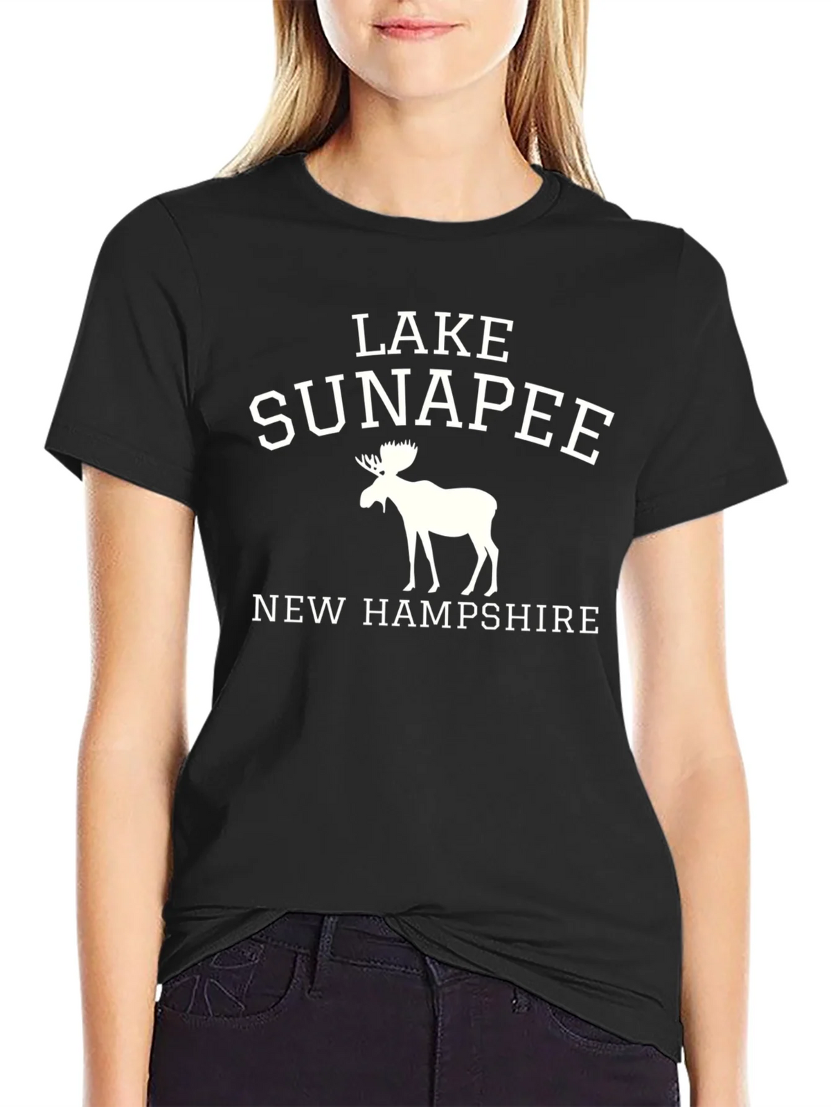 Lake Sunapee New Hampshire Black Graphic Tee product image 5