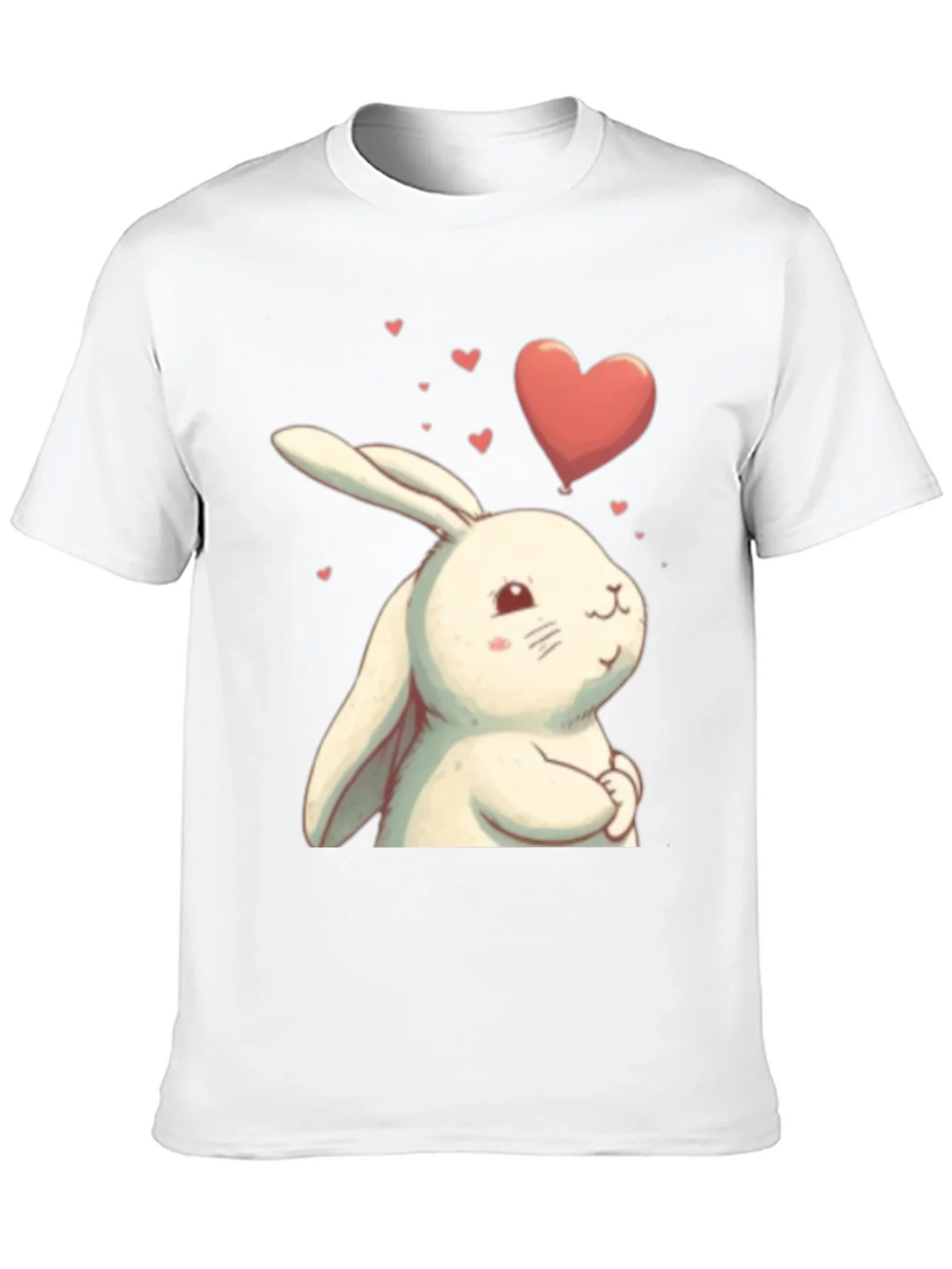 Cute Bunny Heart Graphic Black T-Shirt product image 12