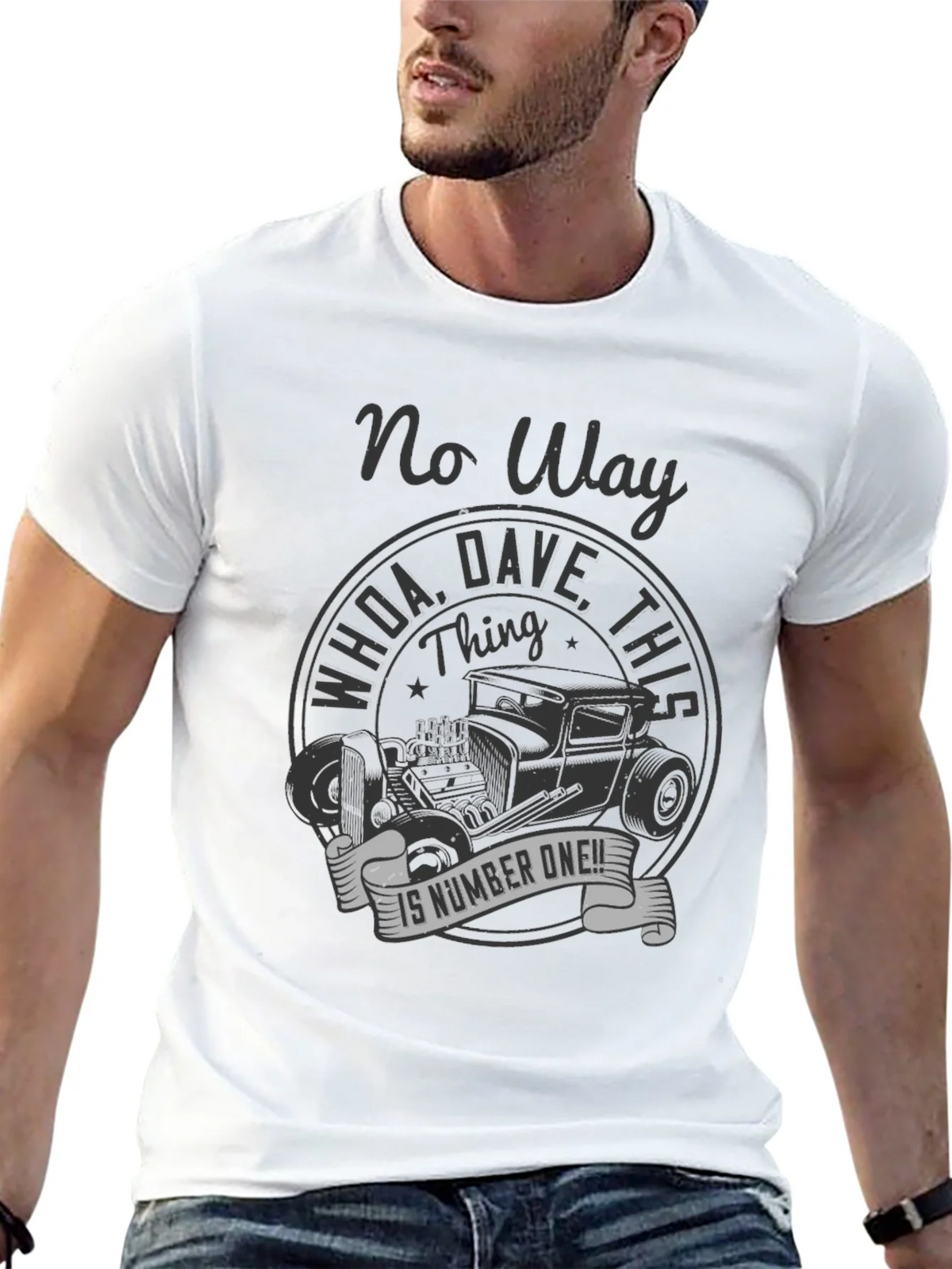 No Way Dave! Vintage Hot Rod T-Shirt product image 4