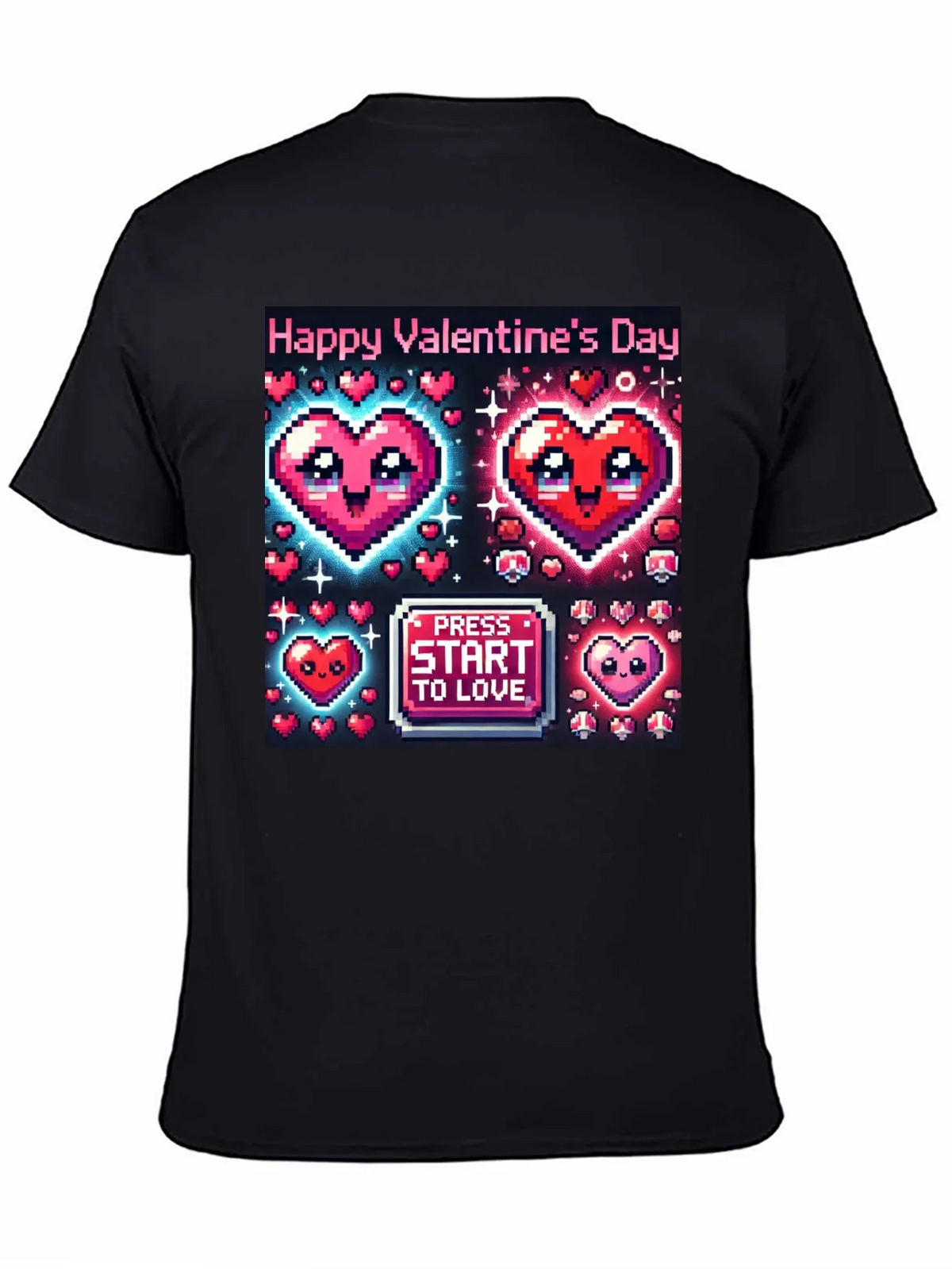 Valentines Day Pixel Hearts Gamer T-Shirt product image 7