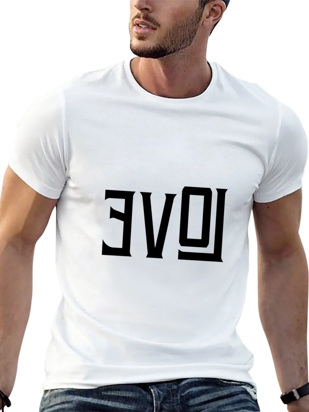 Reversed Love Graphic Black T-Shirt product image 4
