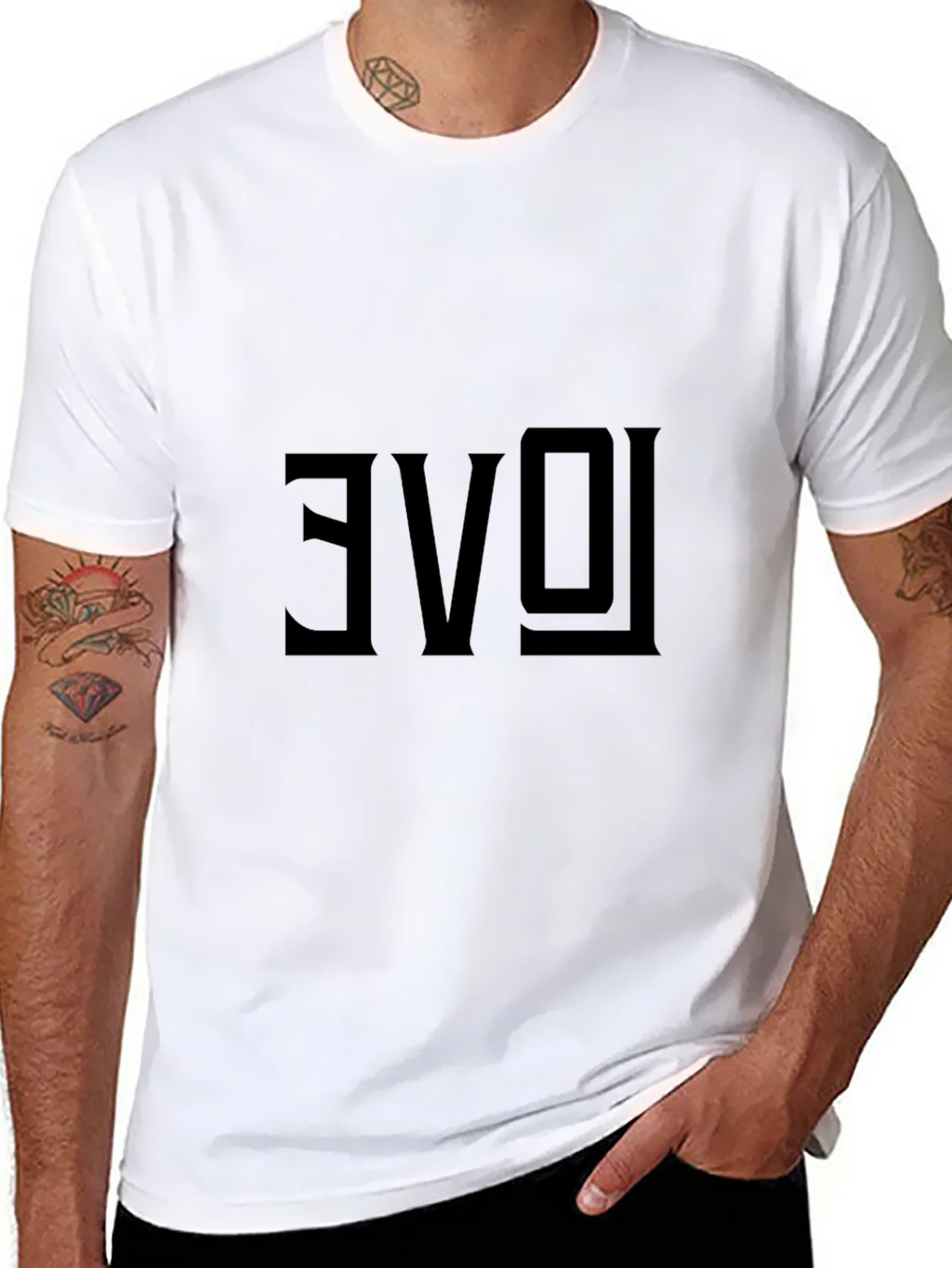 Reversed Love Graphic Black T-Shirt product image 10
