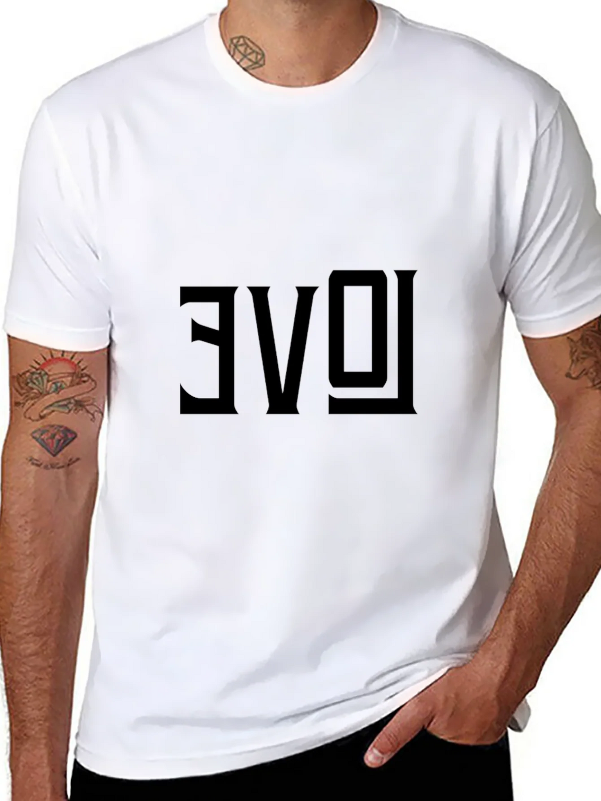 Reversed Love Graphic Black T-Shirt product image 10