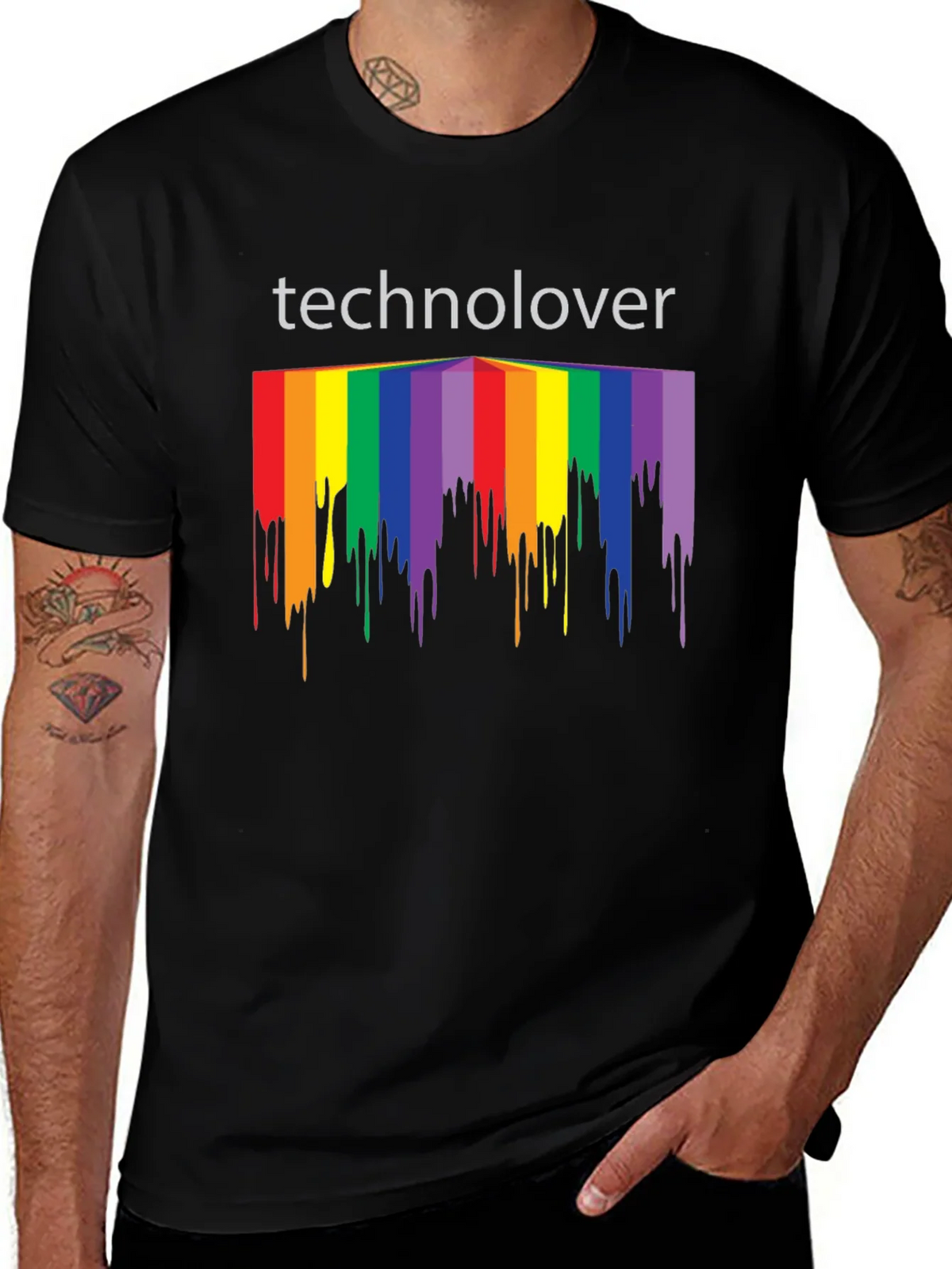 Technolover Rainbow Drip T-Shirt product image 1