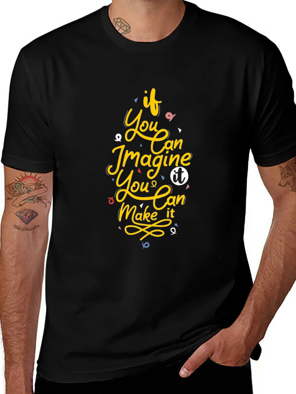 Inspirational Graphic Print Black T-Shirt product image 1