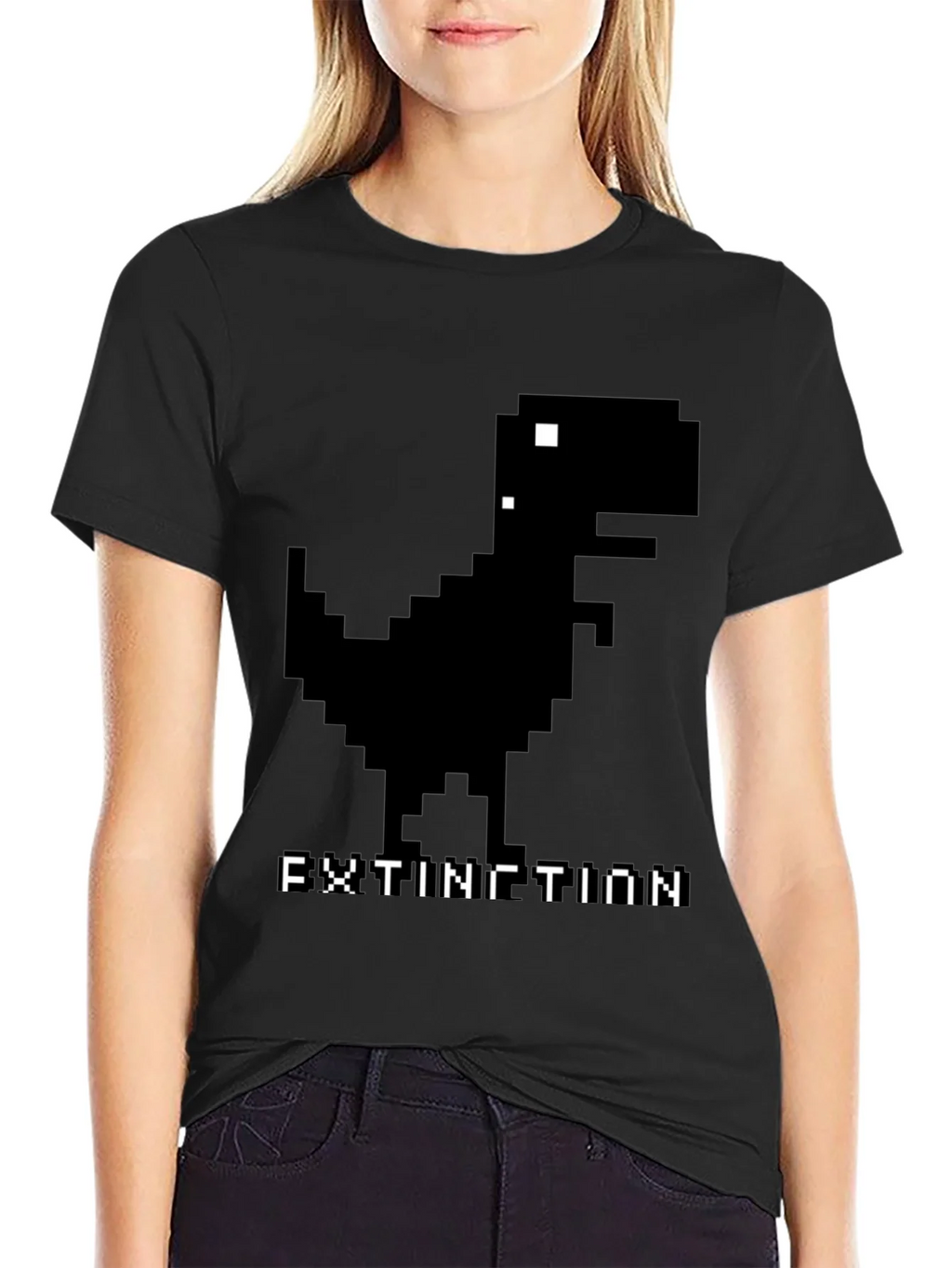 Extinction Dinosaur Pixel Art T-Shirt product image 5