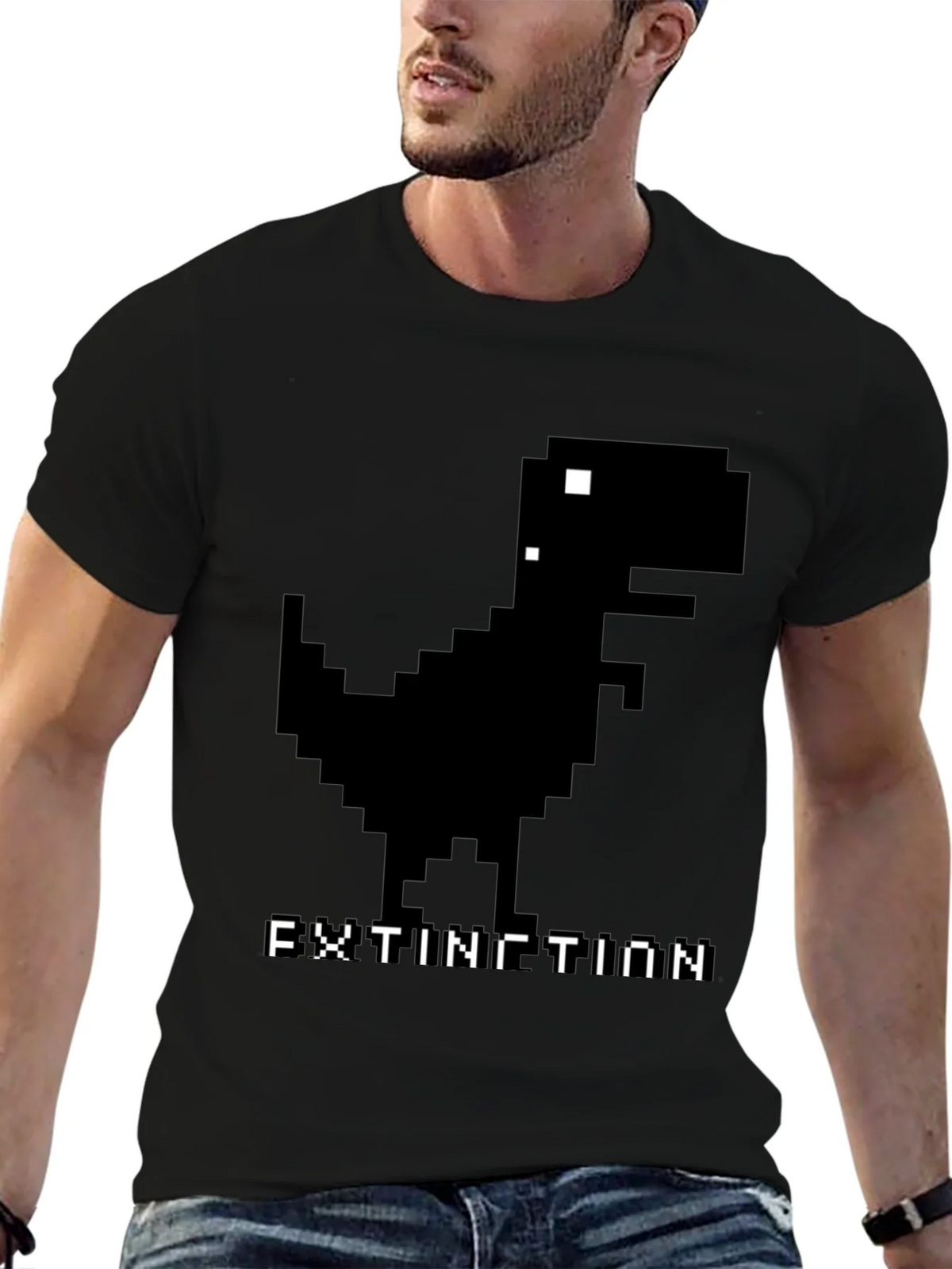 Extinction Dinosaur Pixel Art T-Shirt product image 9
