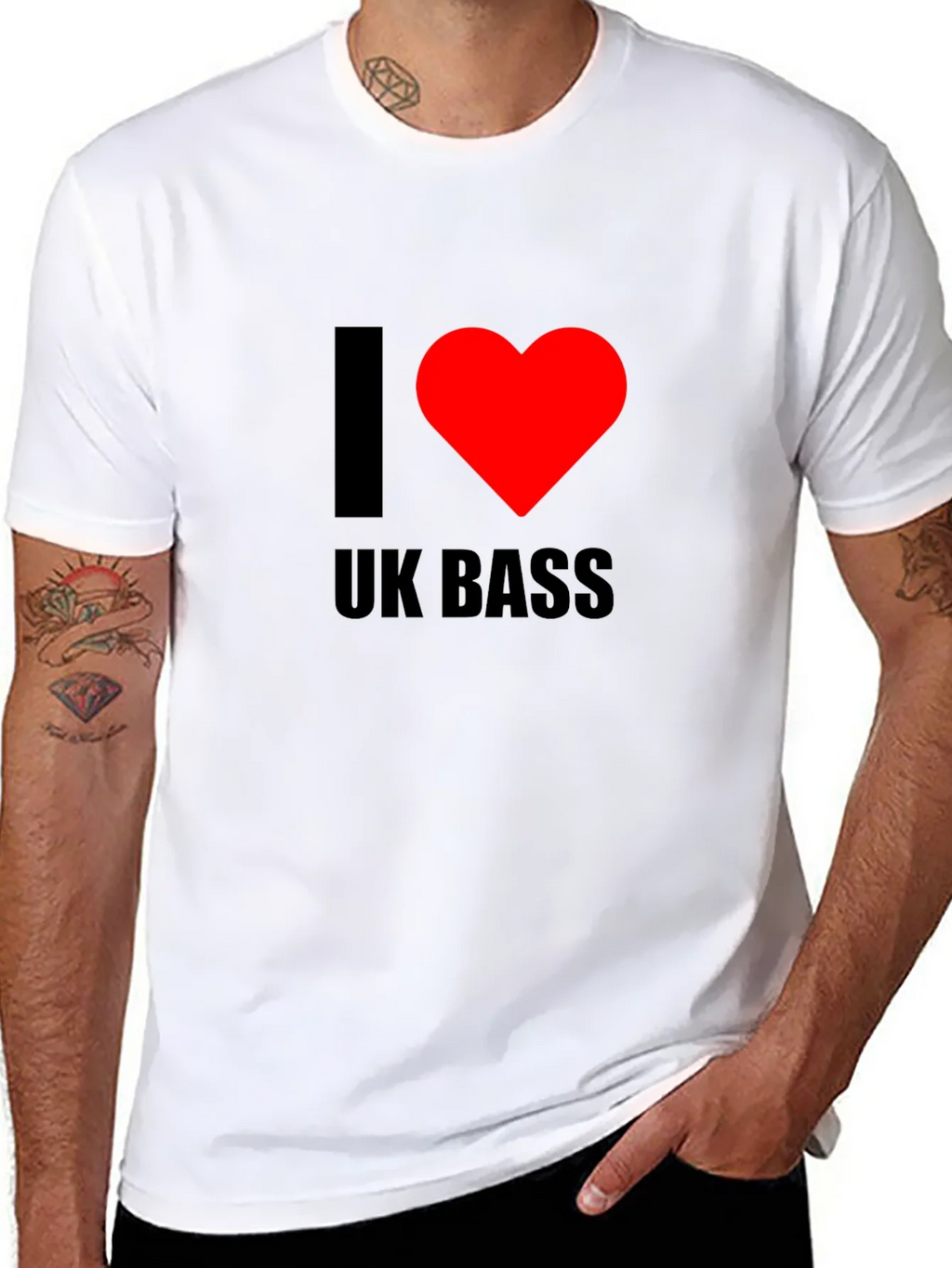 I Heart UK Bass Black T-Shirt product image 10