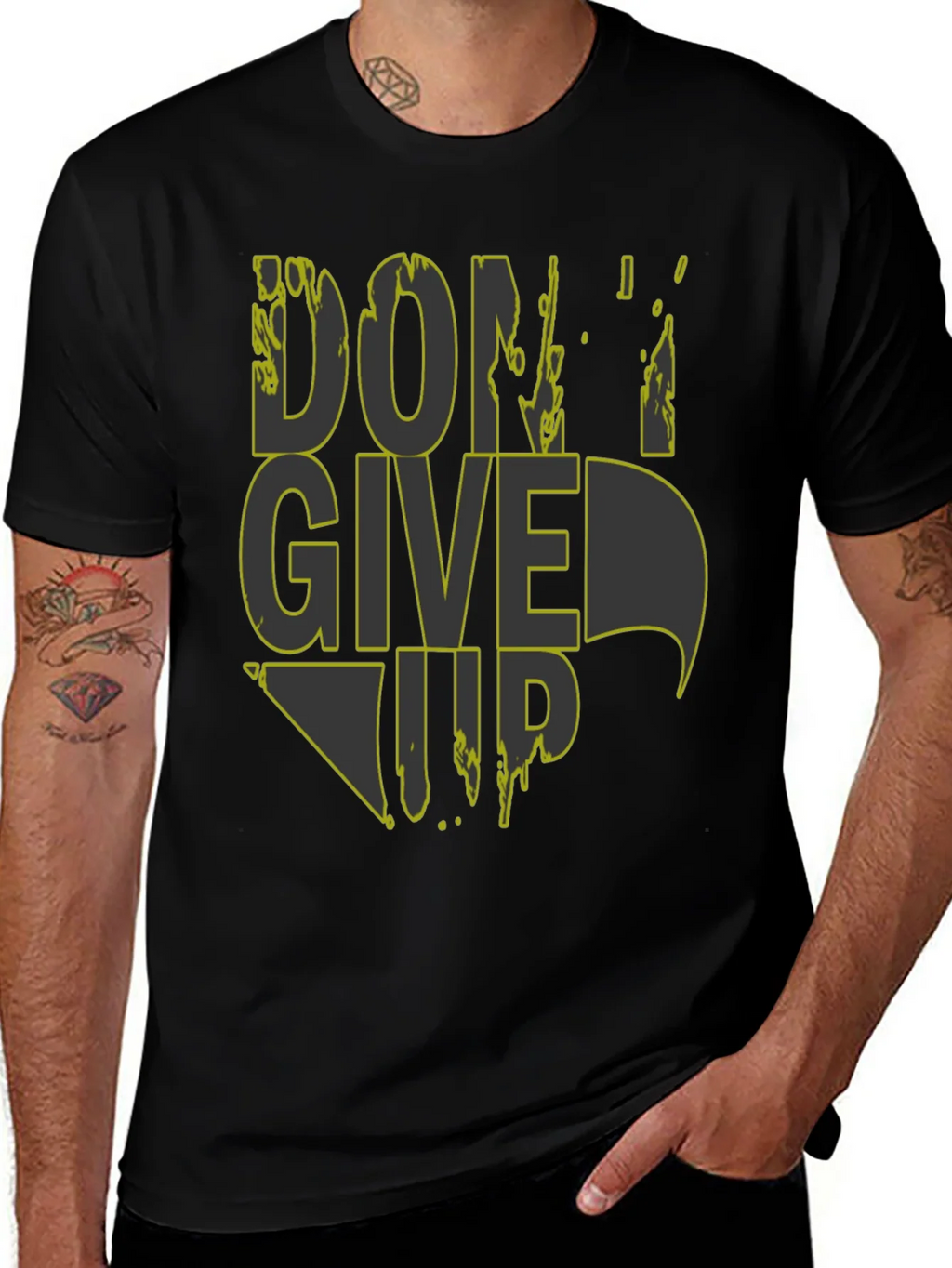 Dont Give Up Graphic Tee - Mens Black T-Shirt product image 1