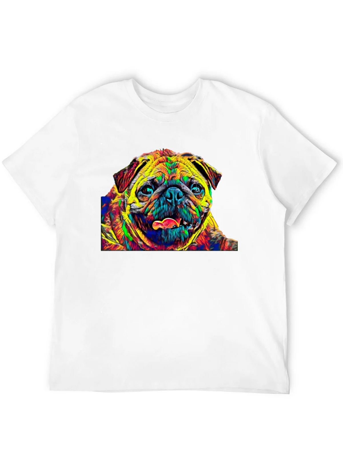 Colorful Pug Graphic T-Shirt - Black product image 3