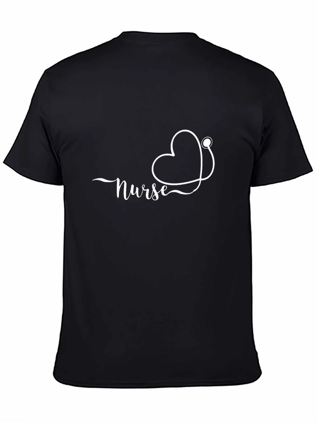 Nurse Heart Stethoscope Black T-Shirt product image 7