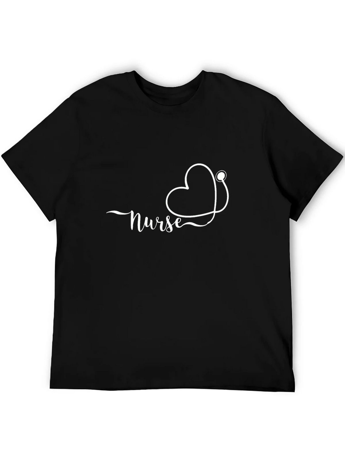 Nurse Heart Stethoscope Black T-Shirt product image 8