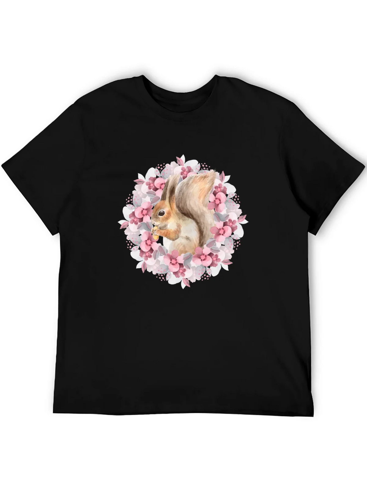 Squirrel in Floral Wreath Graphic Tee product image 8