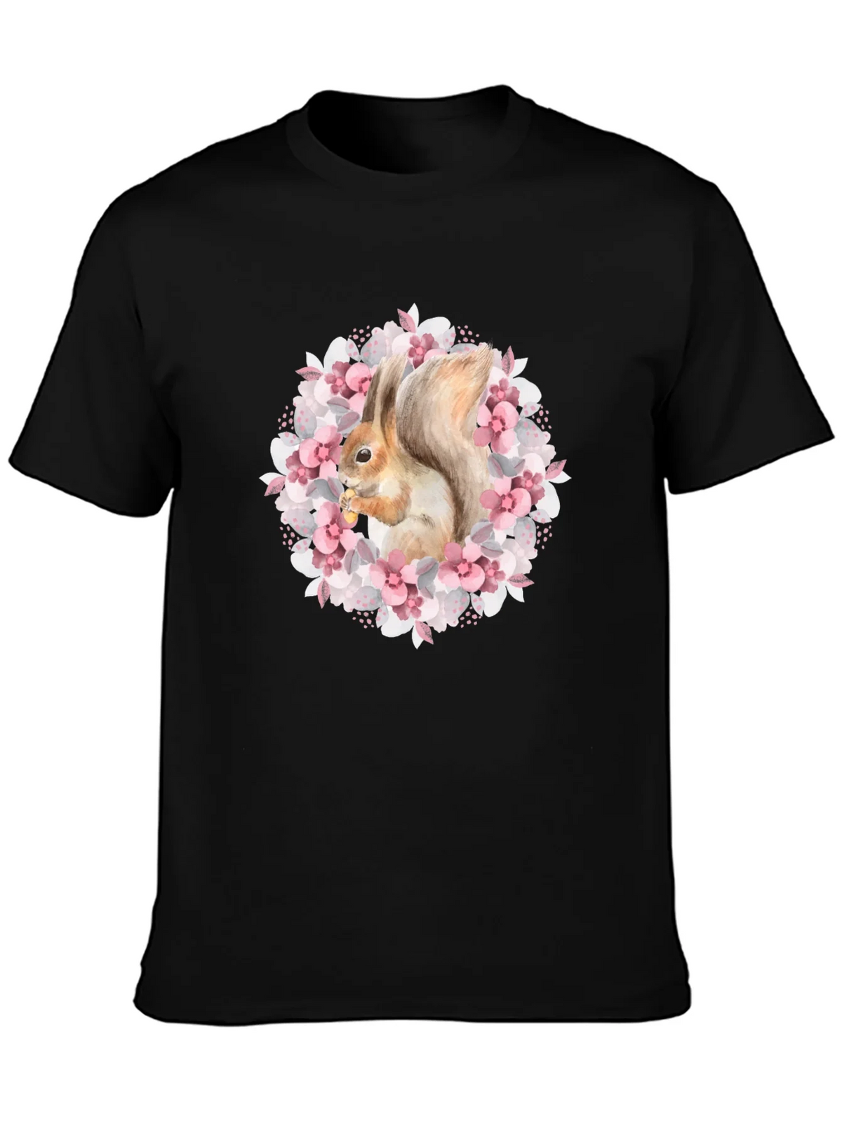 Squirrel in Floral Wreath Graphic Tee product image 6