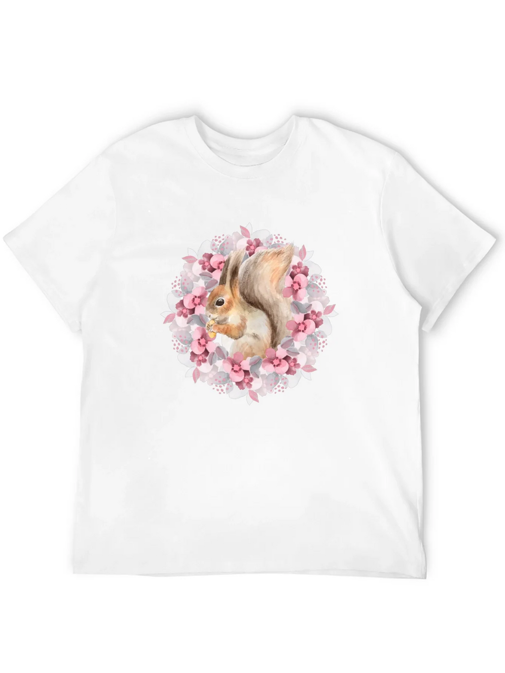 Squirrel in Floral Wreath Graphic Tee product image 3
