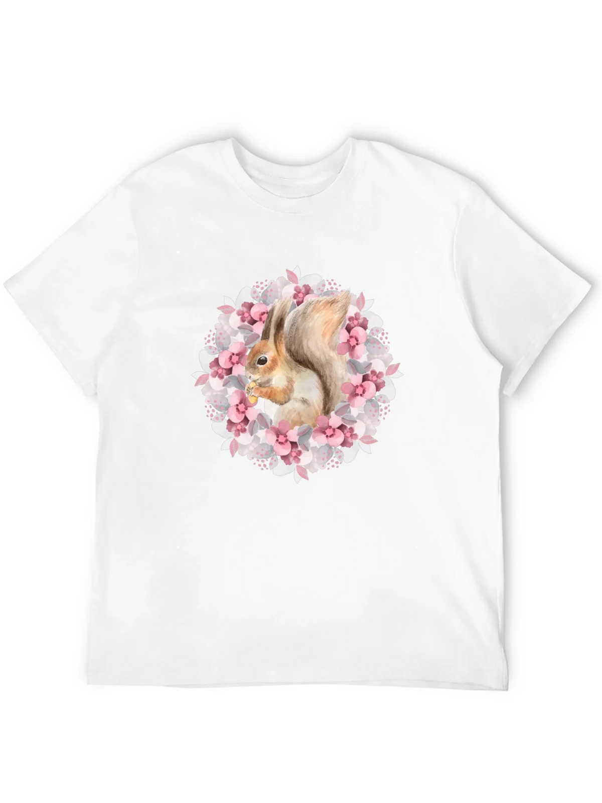 Squirrel in Floral Wreath Graphic Tee product image 3