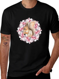 Squirrel in Floral Wreath Graphic Tee product image 1