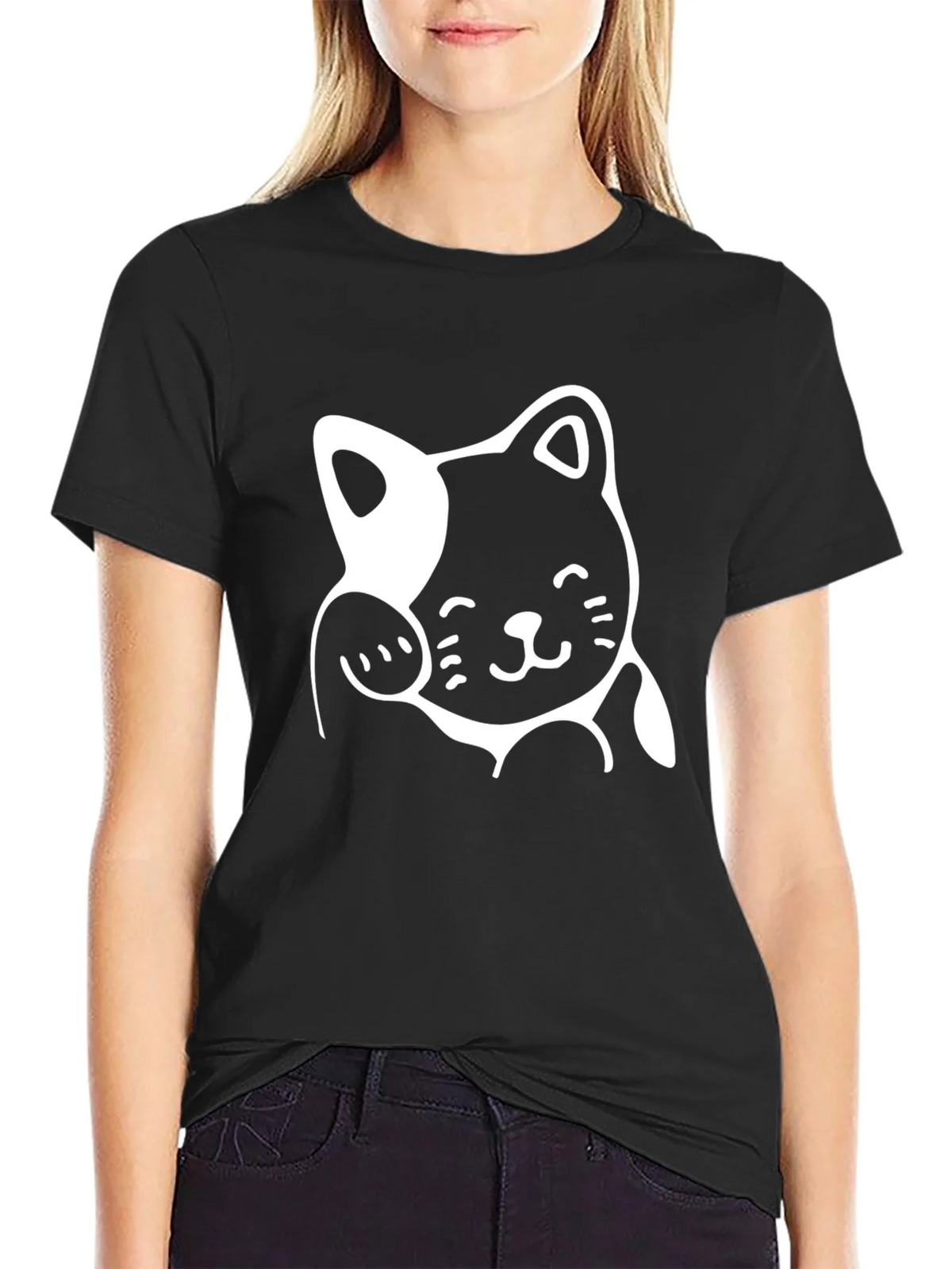 Lucky Cat Graphic Tee - Black product image 5