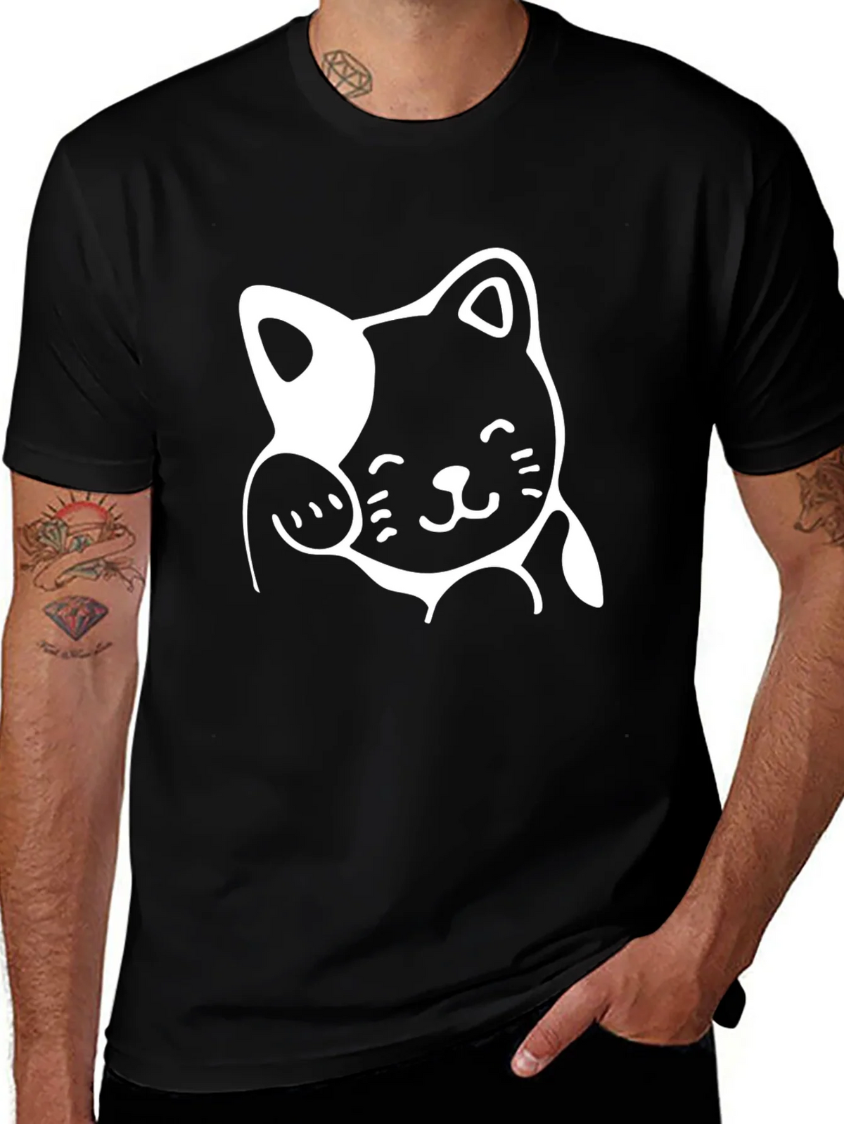 Lucky Cat Graphic Tee - Black product image 1