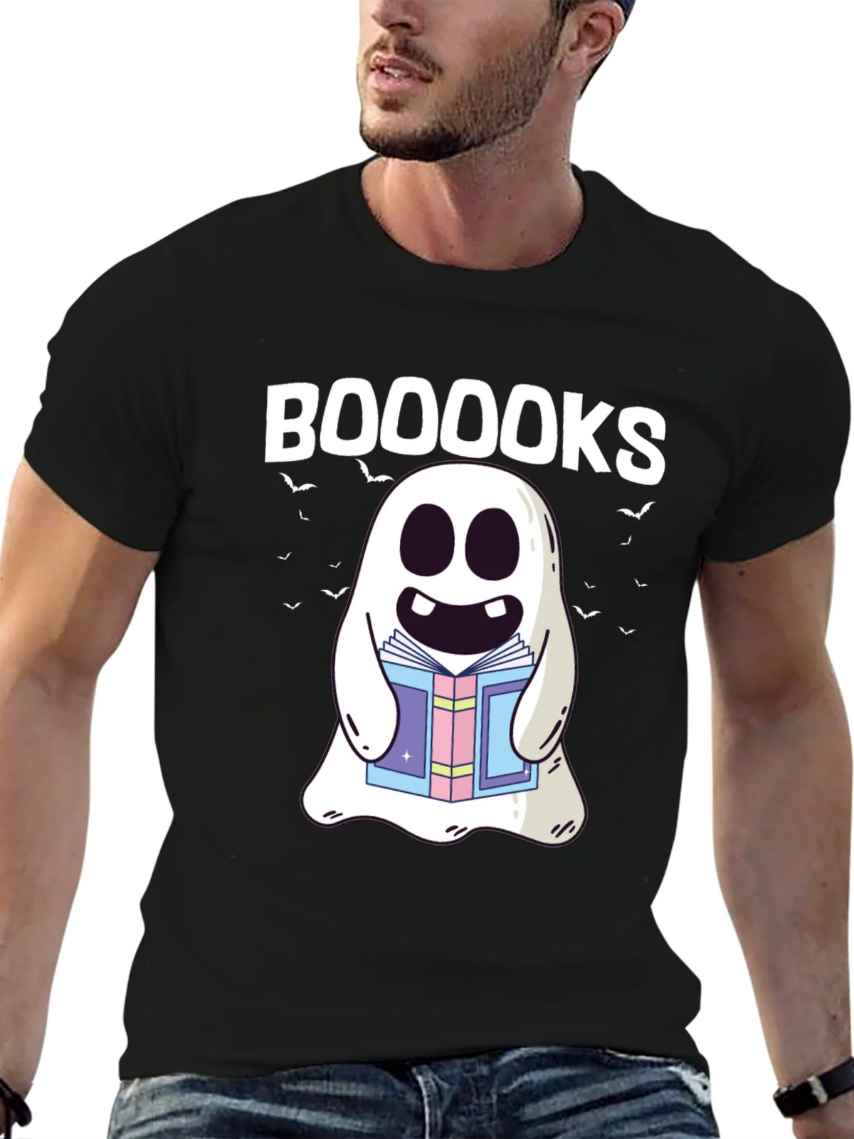 Booooks Ghost T-Shirt - Halloween Spooky Reading product image 9