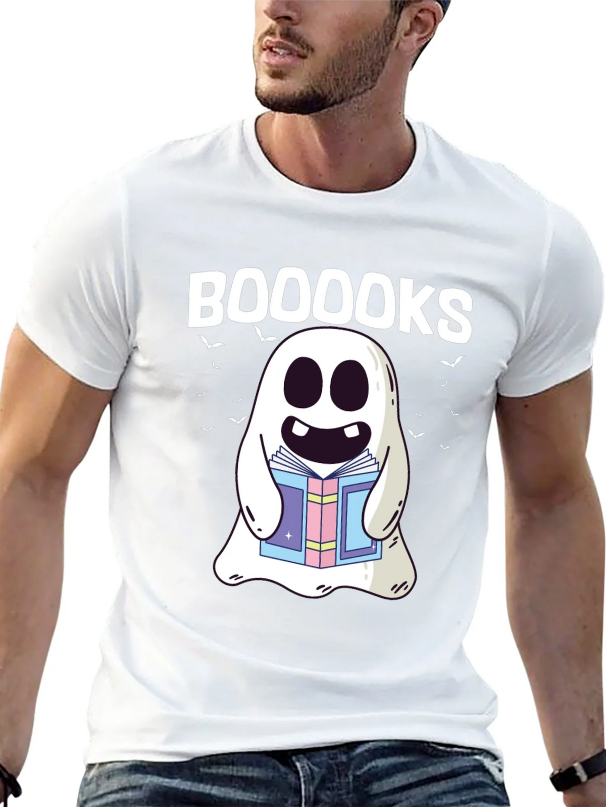 Booooks Ghost T-Shirt - Halloween Spooky Reading product image 4