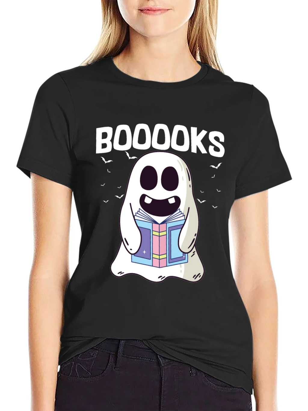 Booooks Ghost T-Shirt - Halloween Spooky Reading product image 5