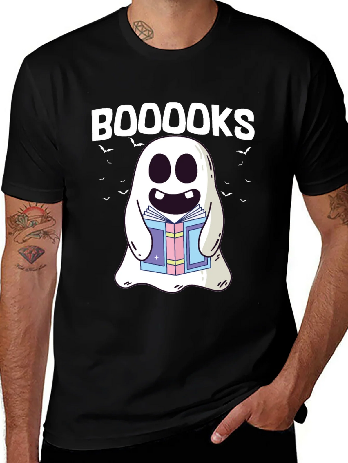 Booooks Ghost T-Shirt - Halloween Spooky Reading product image 1