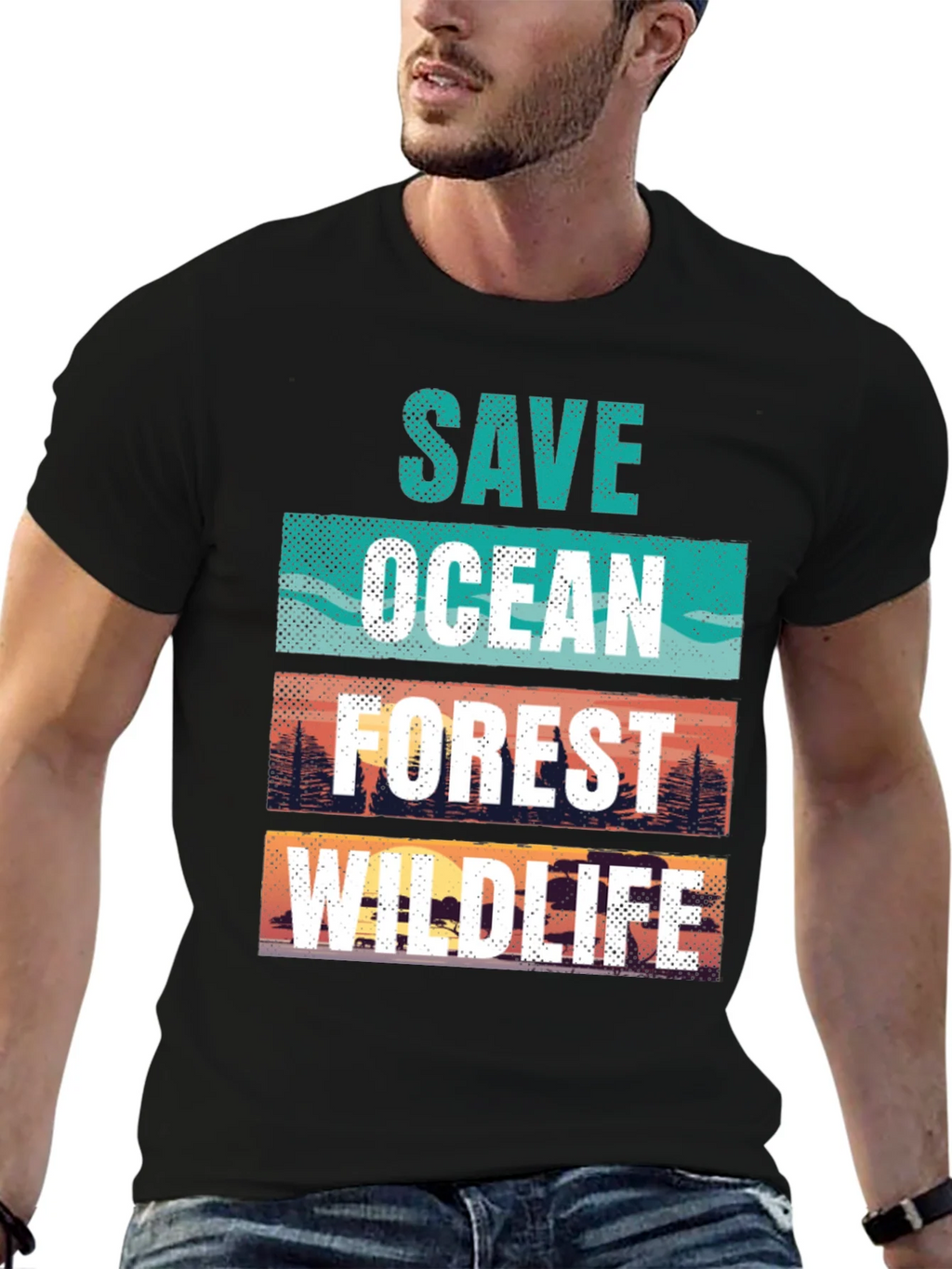 Save Ocean Forest Wildlife Graphic T-Shirt product image 9