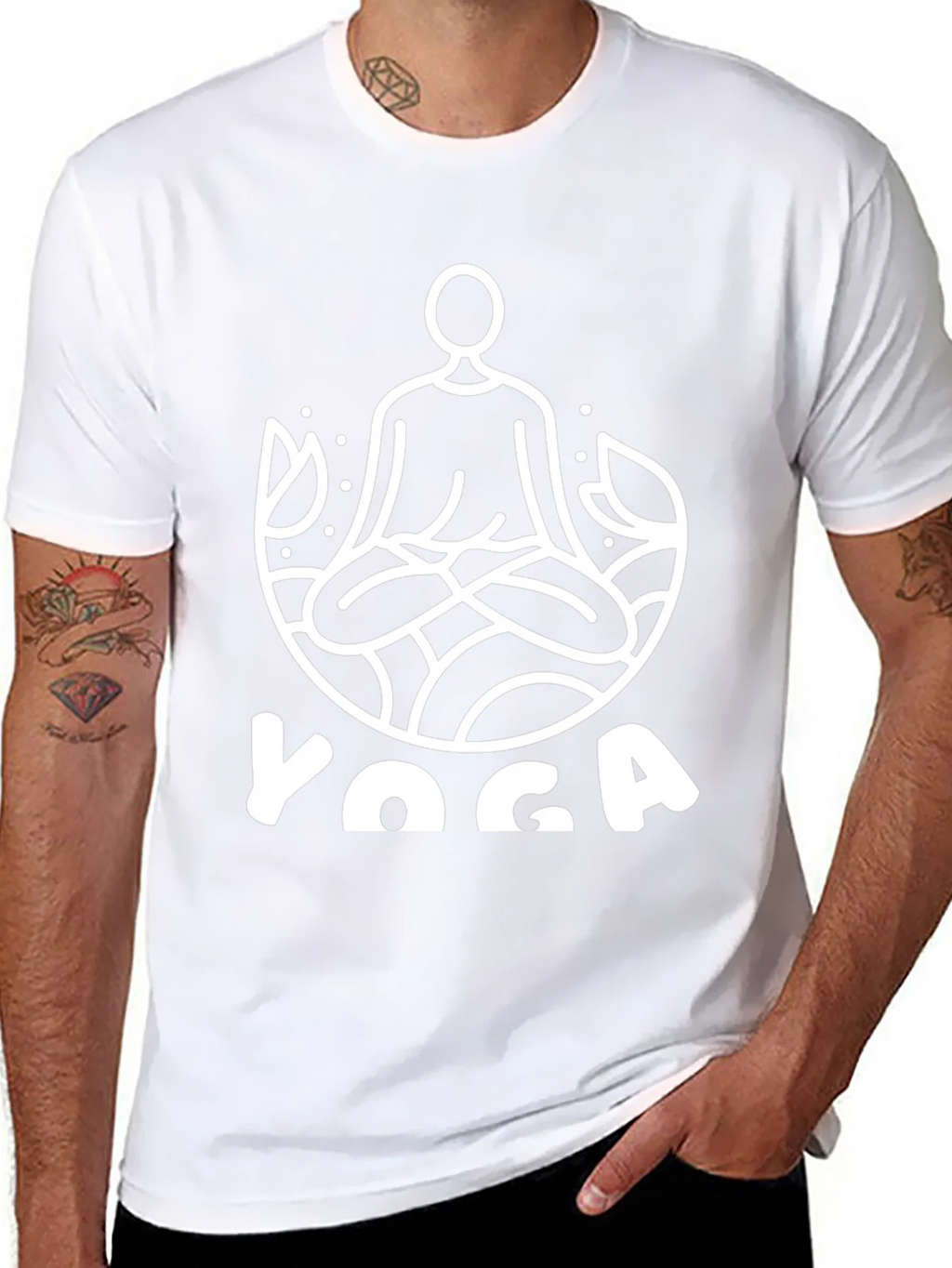 Yoga T-Shirt - Meditating Man Lotus Design product image 10