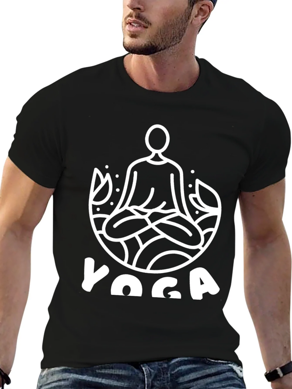 Yoga T-Shirt - Meditating Man Lotus Design product image 9
