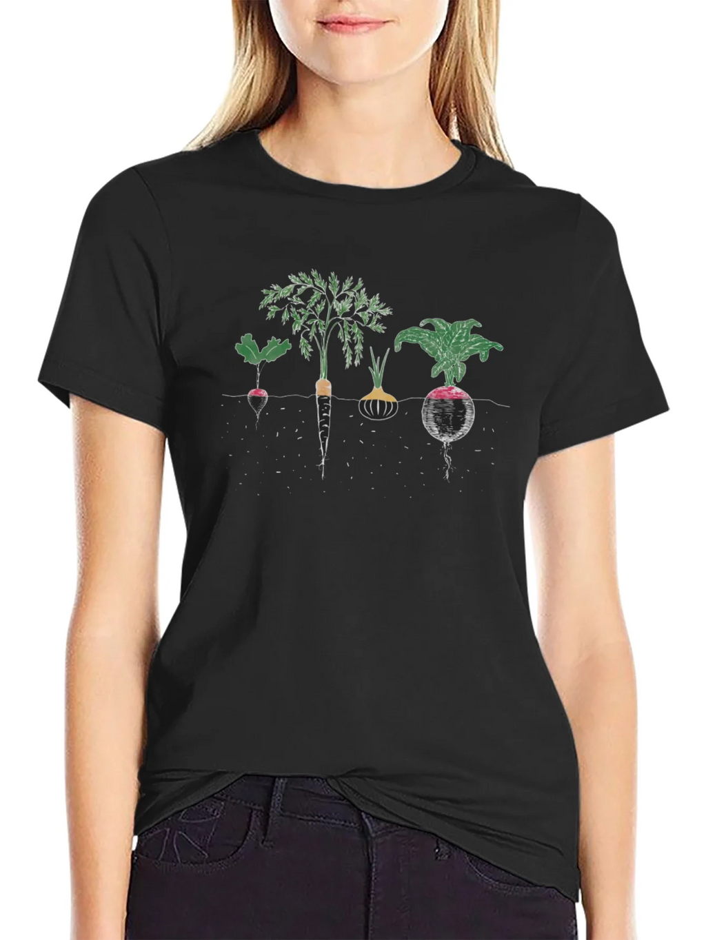 Root Vegetable Graphic Tee - Black Cotton product image 5