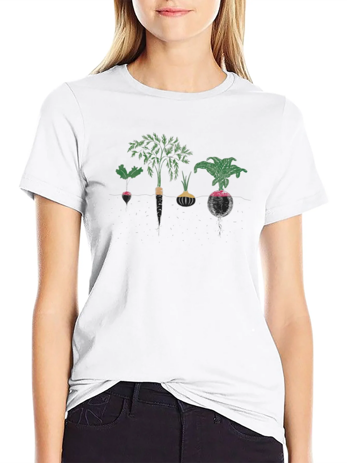 Root Vegetable Graphic Tee - Black Cotton product image 11