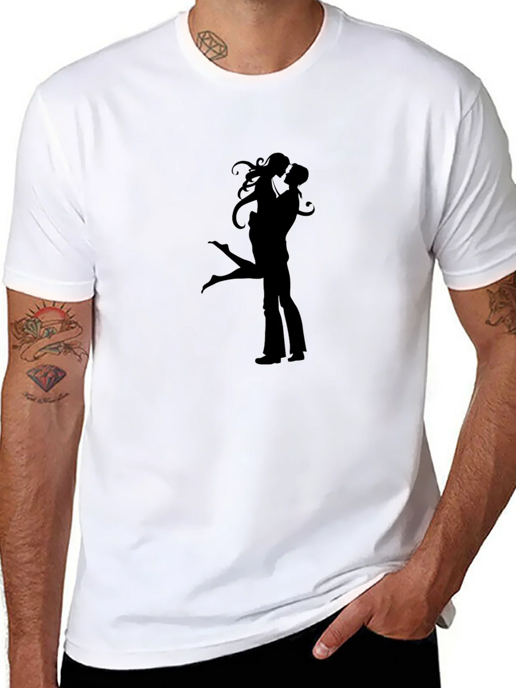 Silhouette Lovers Black Graphic Tee Shirt product image 10
