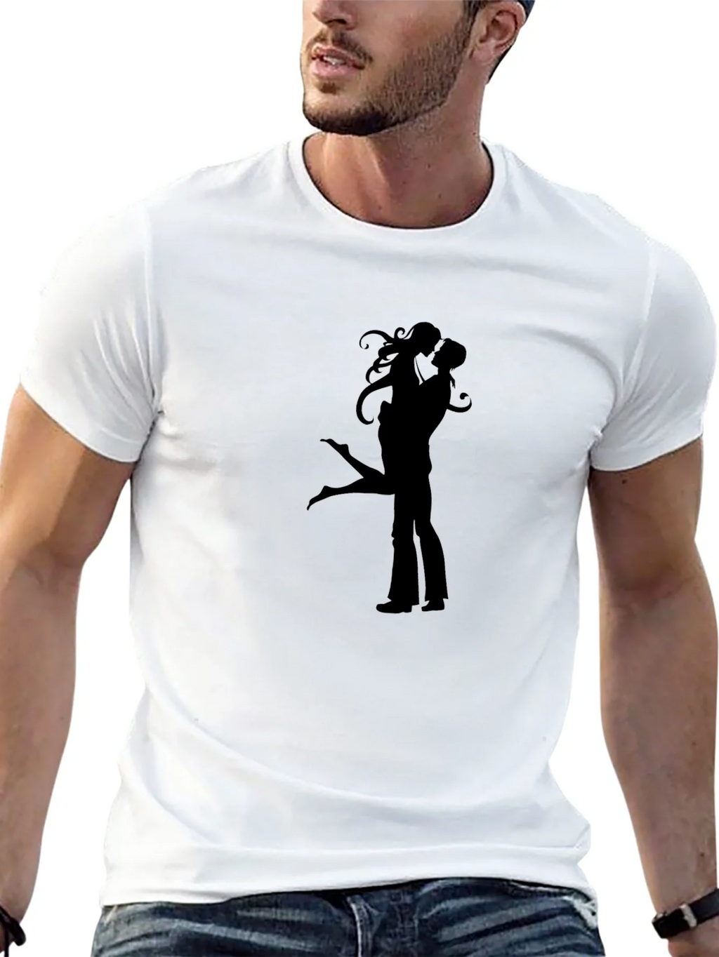Silhouette Lovers Black Graphic Tee Shirt product image 4