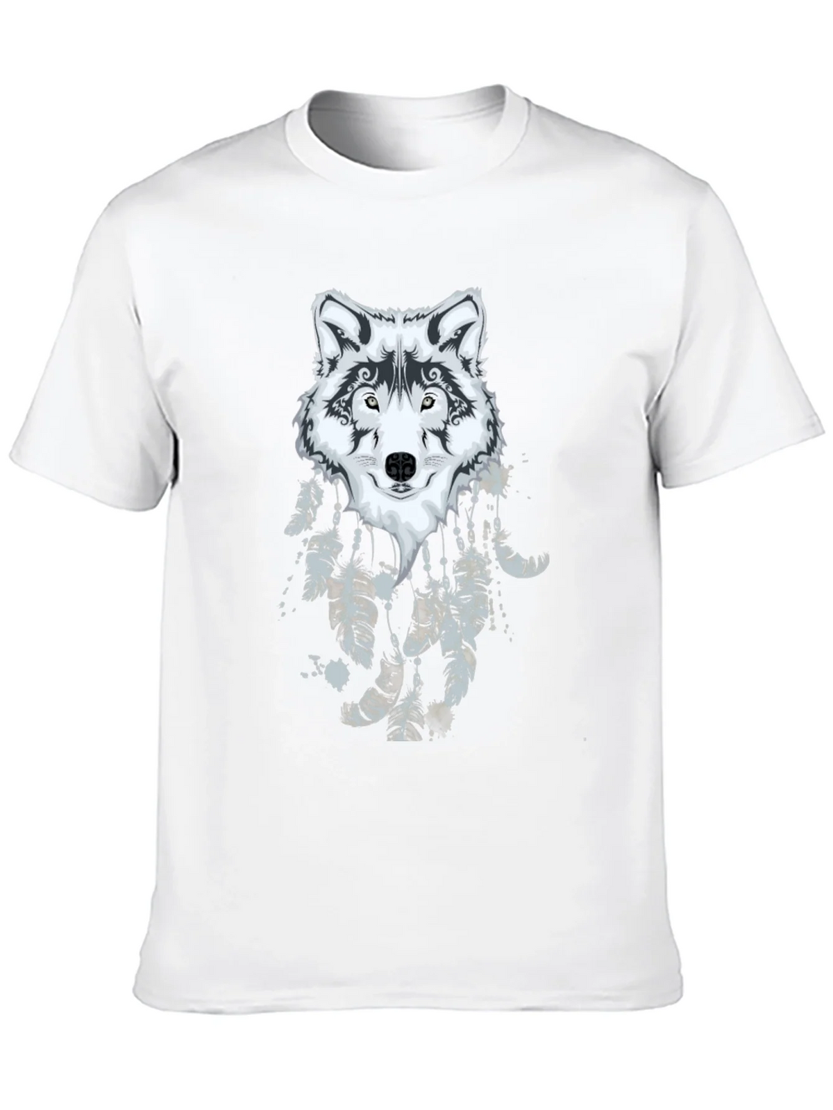 Wolf Dreamcatcher Graphic Black T-Shirt product image 12