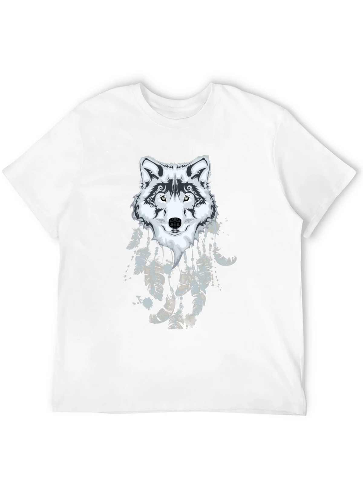 Wolf Dreamcatcher Graphic Black T-Shirt product image 3