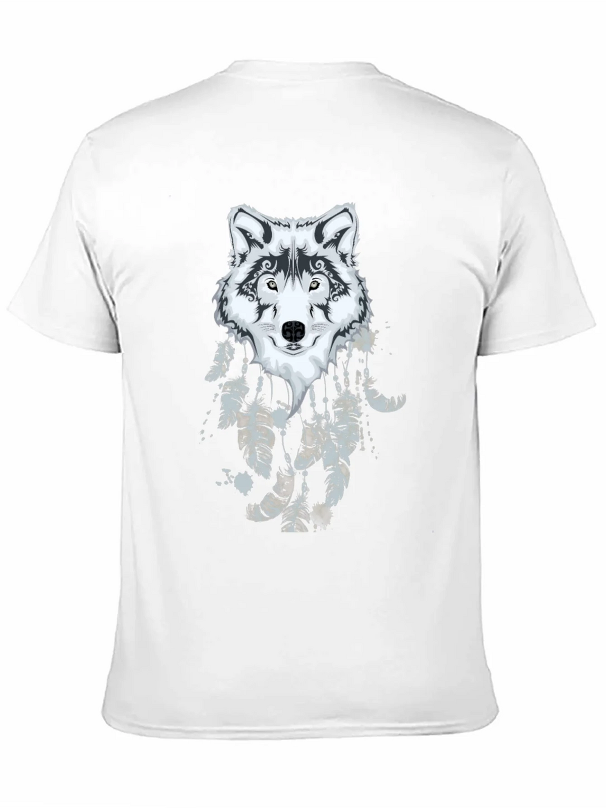 Wolf Dreamcatcher Graphic Black T-Shirt product image 2