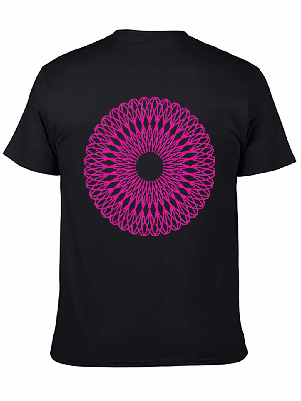 Abstract Pink Mandala Graphic Black T-Shirt product image 7