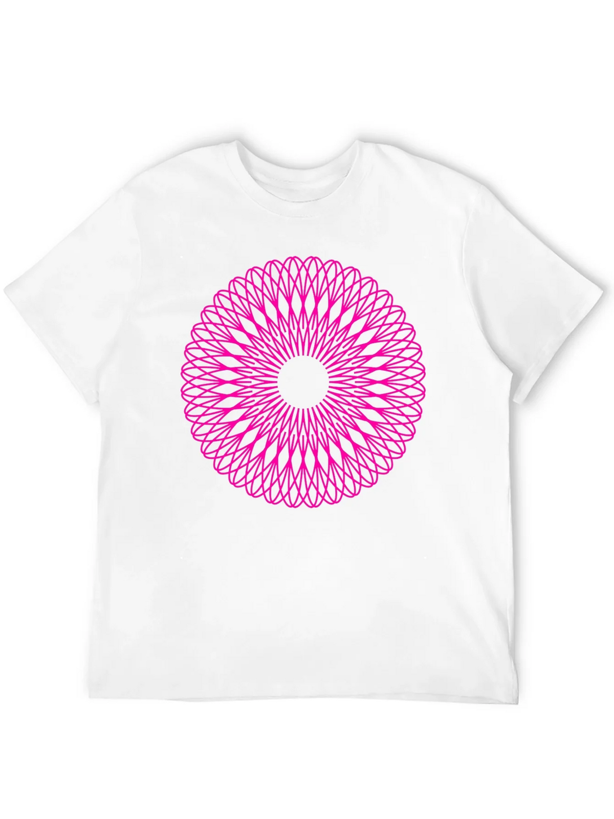 Abstract Pink Mandala Graphic Black T-Shirt product image 3