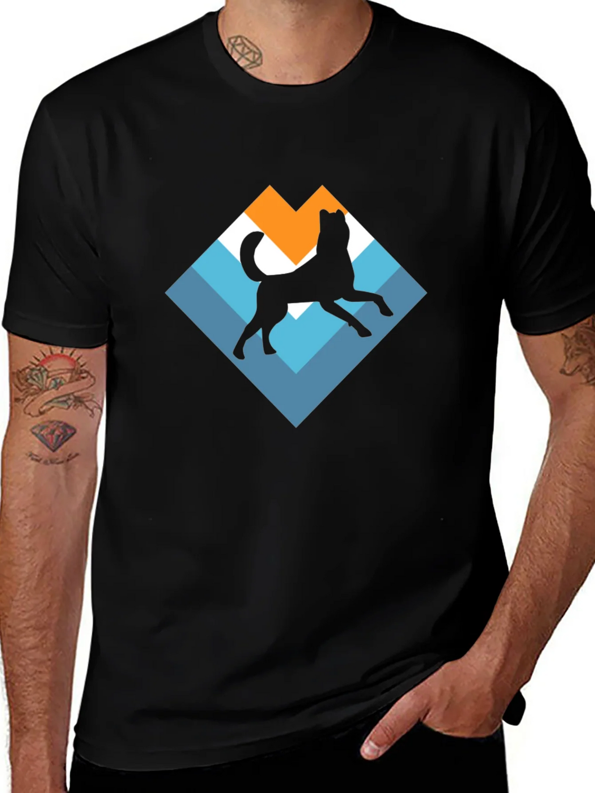 Dog Silhouette Graphic Tee - Black product image 1