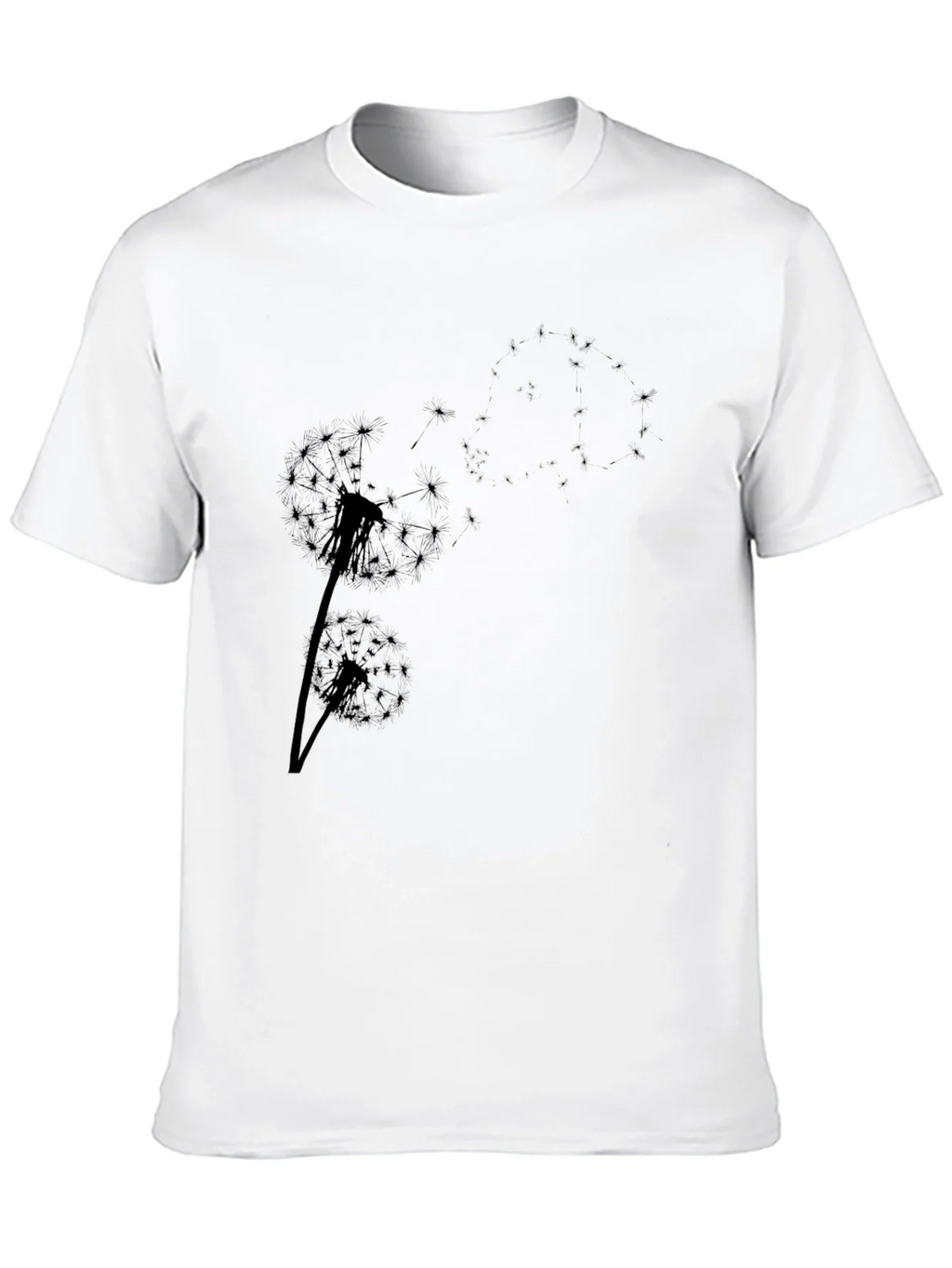 Dandelion Print Black T-Shirt - Casual Comfort product image 12