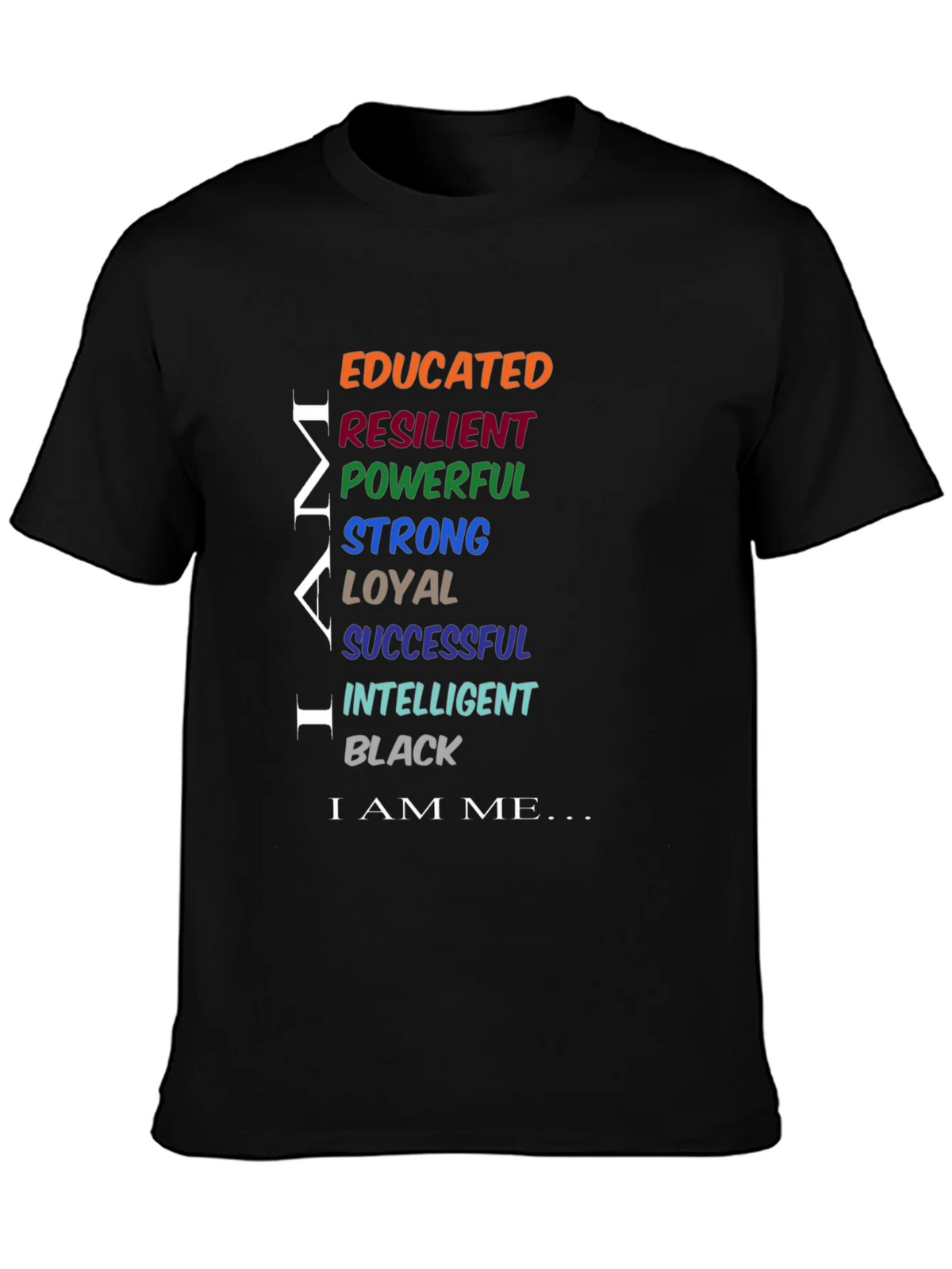 Empowered Man Black T-Shirt: Educated Resilient Strong product image 6