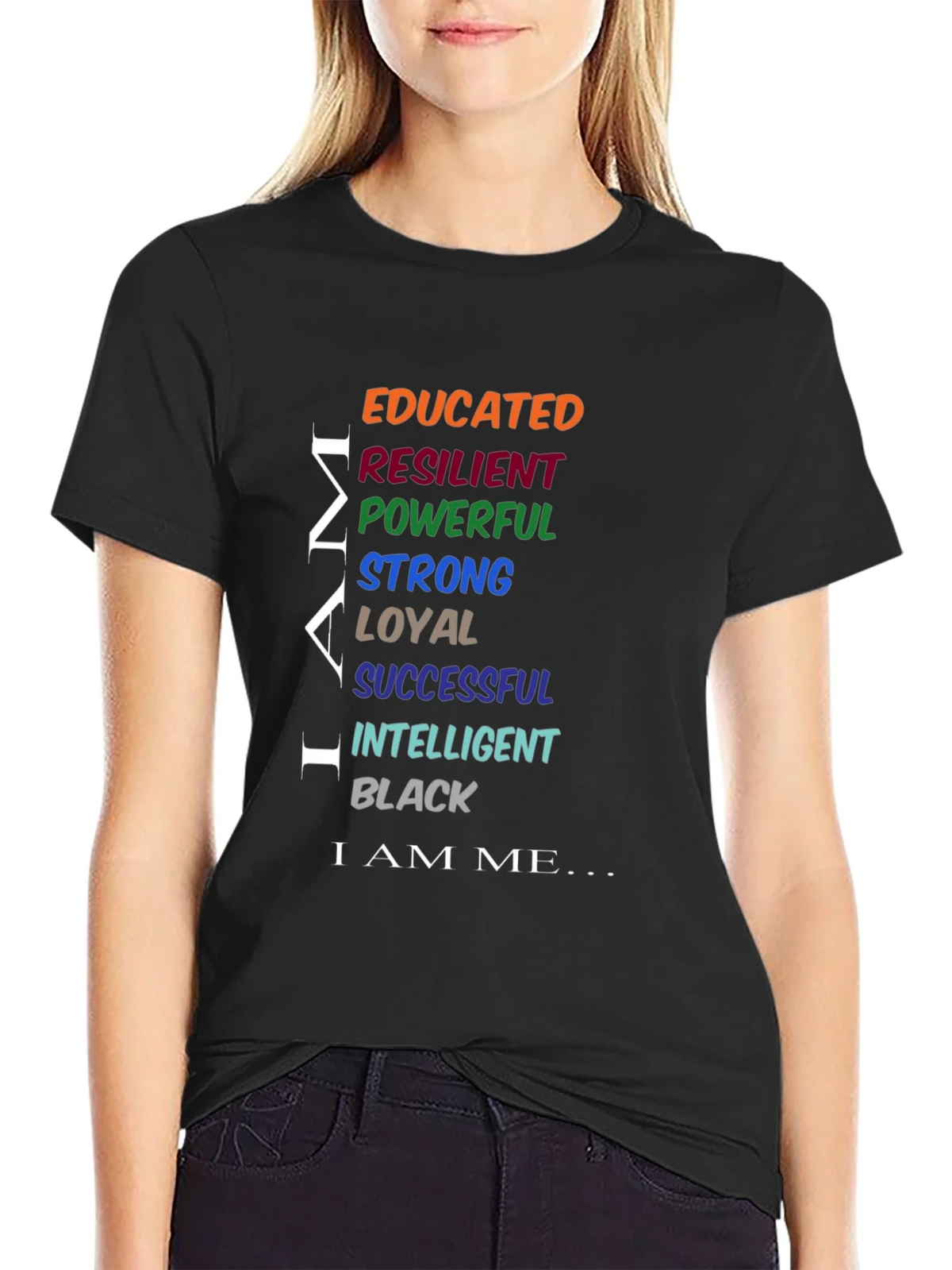 Empowered Man Black T-Shirt: Educated Resilient Strong product image 5