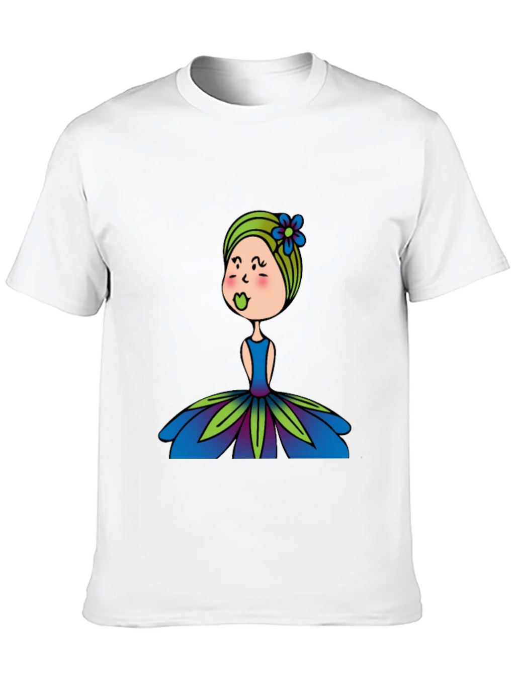 Cute Girl Flower Dress Graphic Black T-Shirt product image 12