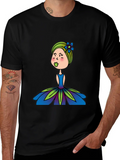 Cute Girl Flower Dress Graphic Black T-Shirt product image 1