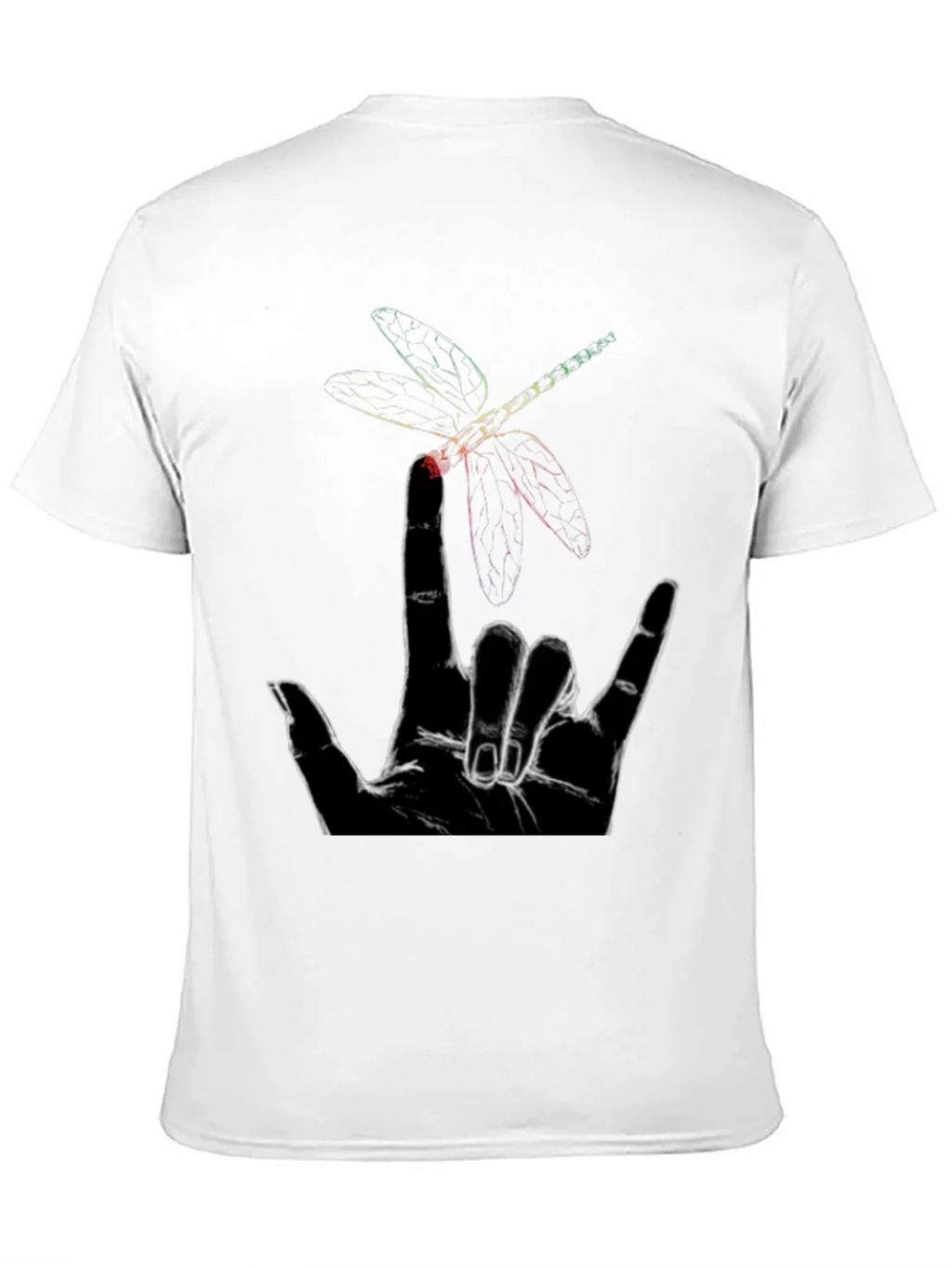 Dragonfly Hand Sign Graphic Tee - Black Cotton product image 2